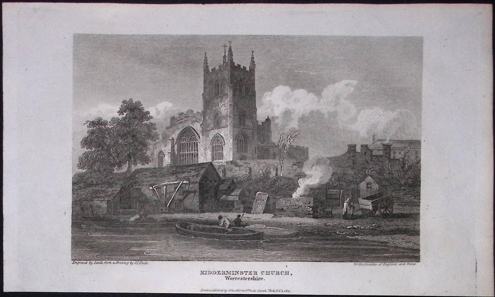 Kidderminster Church Worcestershire Antique 211 Years-Old Georgian Steel-Engraving-324.: Title: Kidderminster Church Worcestershire Antique 211 Years-Old Georgian Steel-Engraving-324. Description: This Worcester Georgian Antique Print Was Removed from a First Edition of. The Beauties of