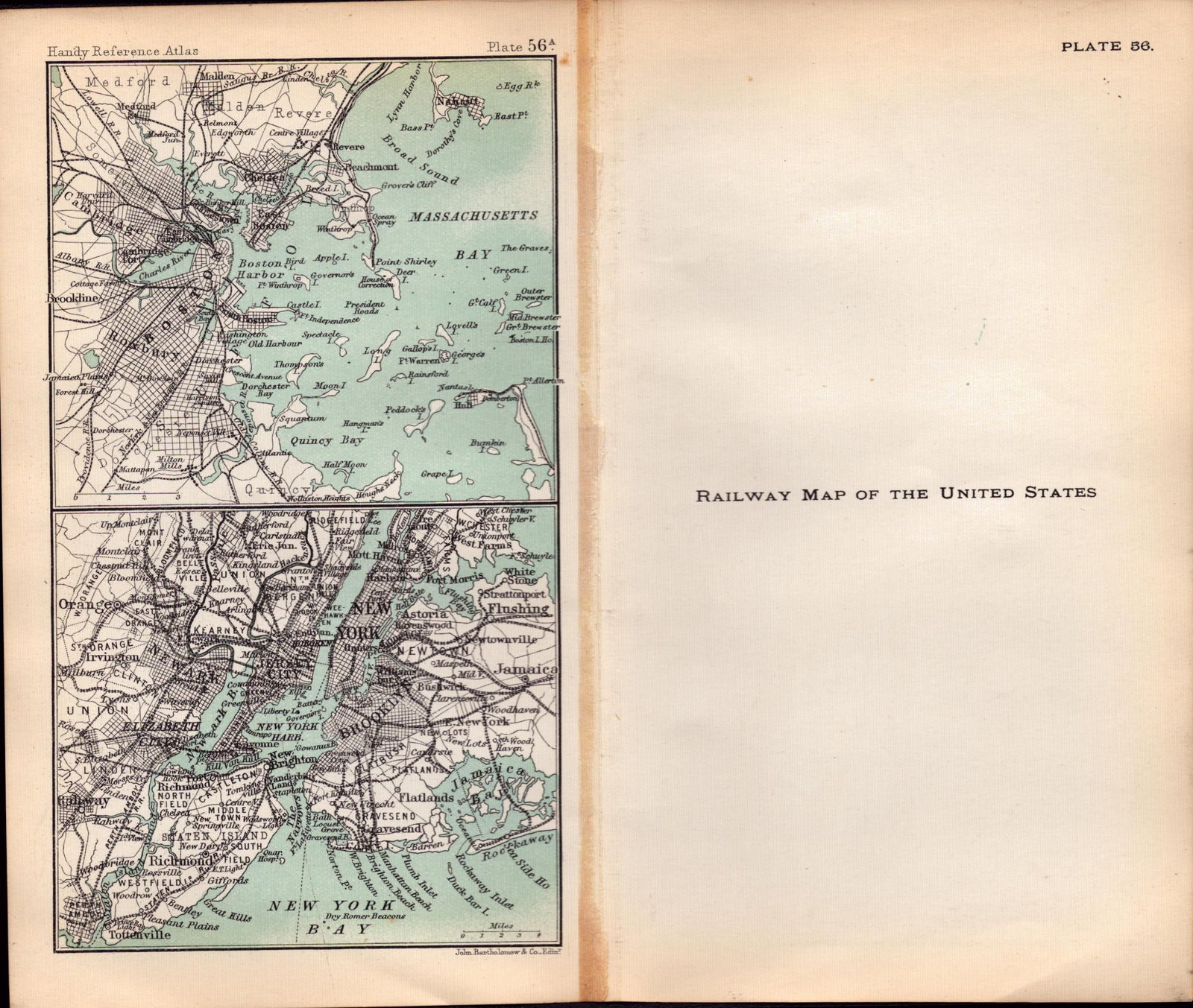USA Railway Routes Double Sided Victorian Antique Coloured Detailed 1896 Map. - 2