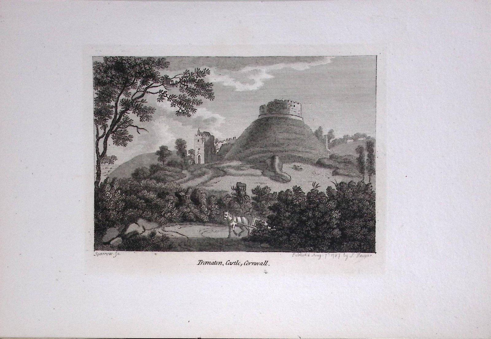 Cornwall Saltash Trematon Castle Francis Grose Rare 240 Years-Old Copper Engraving-5: Title: Cornwall Saltash Trematon Castle Francis Grose Rare 240 Years-Old Copper Engraving-5 Description: This Antique Book Plates Was Removed from an 8 Volume Edition. Francis Grose's Antiquiti