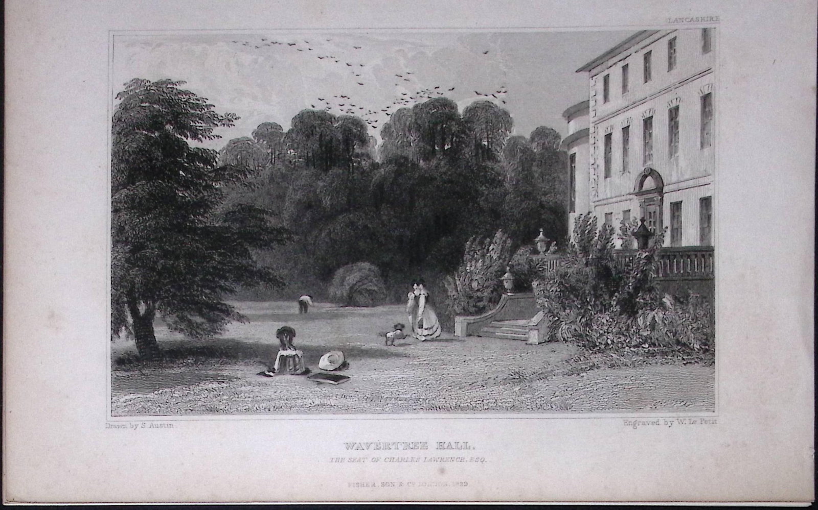 Liverpool Wavertree Hall Antique 195 Years-Old Steel-Engraving-40 (1 of 2)