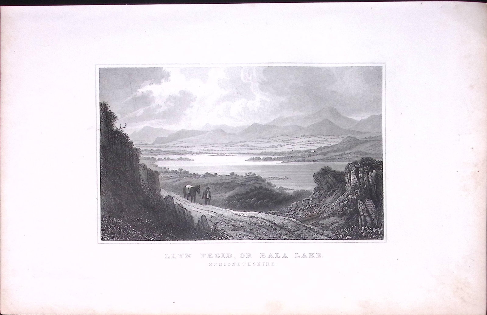 Wales Llyn Tegid Or Bala Lake Antique 166-Year-Old Steel Engraving-23: Title: Wales Llyn Tegid Or Bala Lake Antique 166-Year-Old Steel Engraving-23 Description: This Antique Steel Engraving Was Removed from a 166-Year-Old Edition of. B. B. Woodward’s The History