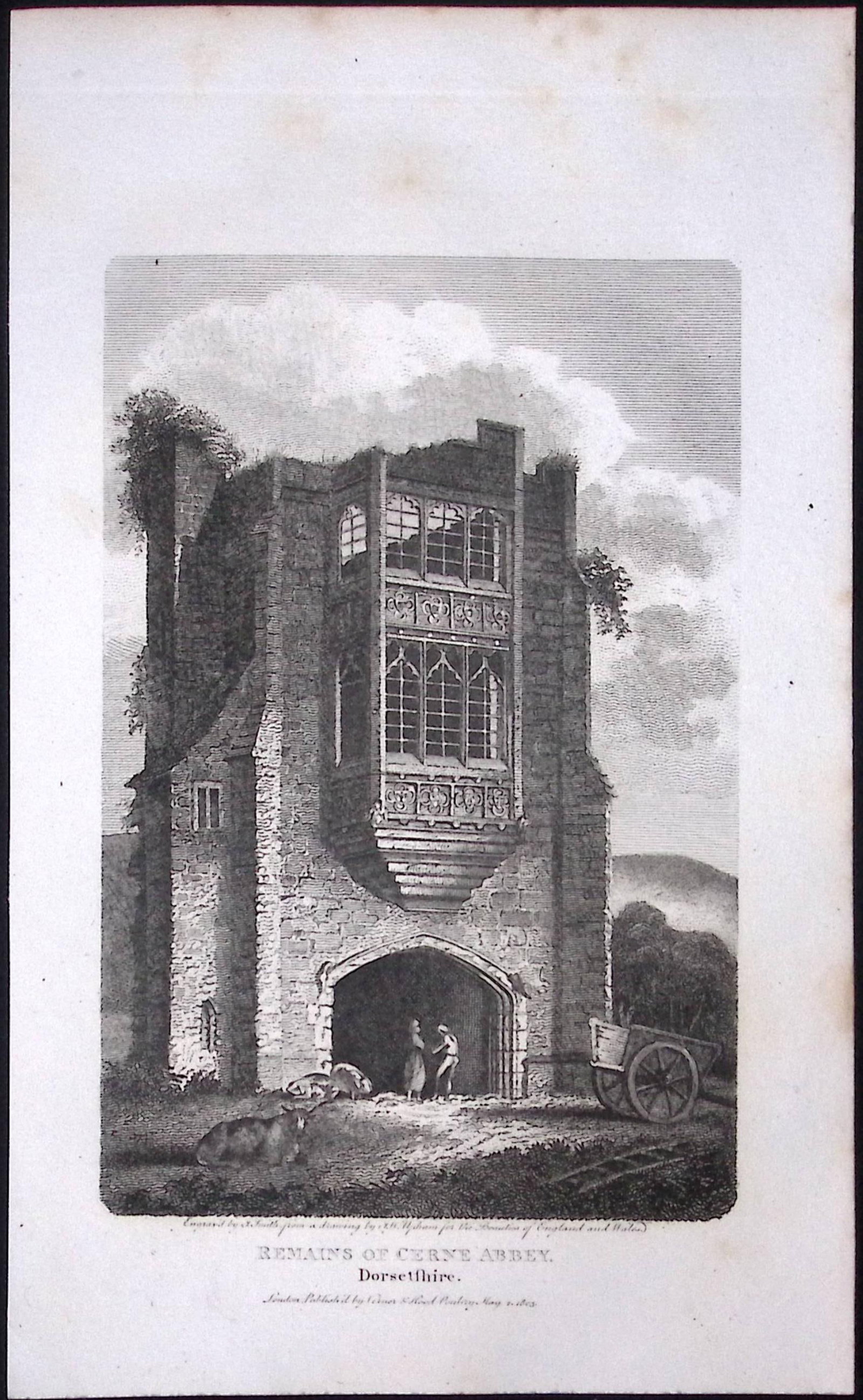 Cerne Abbey Dorsetshire Antique 223 Years-Old Georgian Steel-Engraving-180: Title: Cerne Abbey Dorsetshire Antique 223 Years-Old Georgian Steel-Engraving-180 Description: This Dorsetshire Georgian Antique Print Was Removed from a First Edition of. The Beauties of Engla