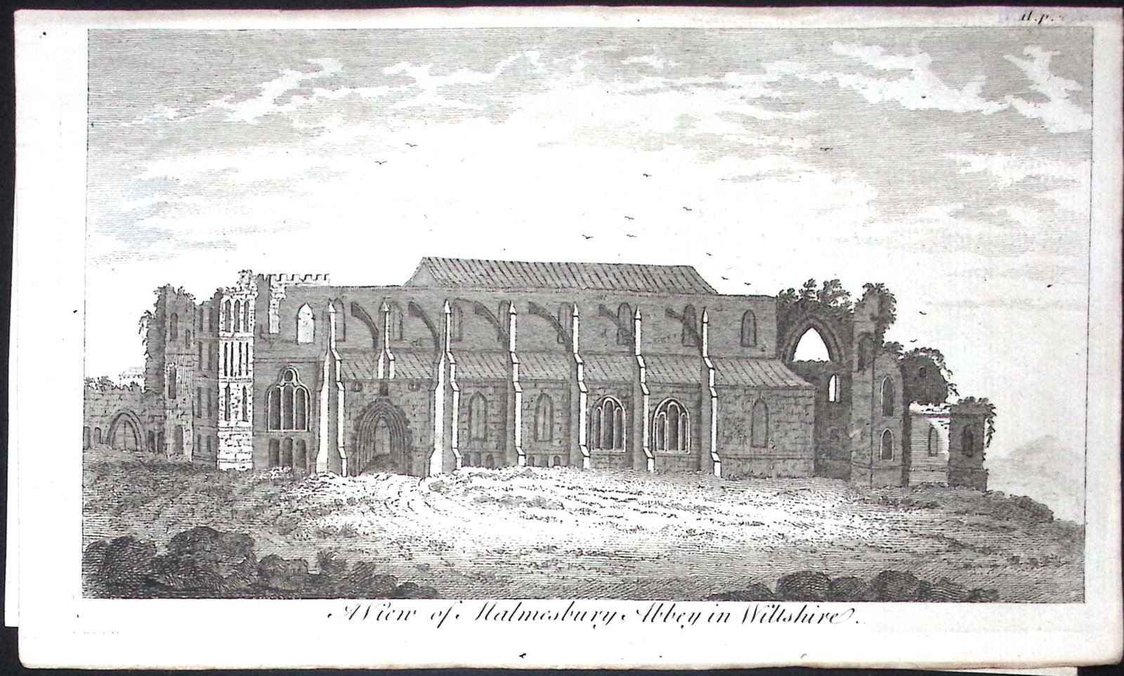 Wiltshire Malmsbury Abbey Rare Georgian Copper Antique 1776 Engraving-117.: Title: Wiltshire Malmsbury Abbey Rare Georgian Copper Antique 1776 Engraving-117. Description: This Nearly 250-Year-Old Antique Piece Was Removed from an Edition of. A New Display of the Beauties of