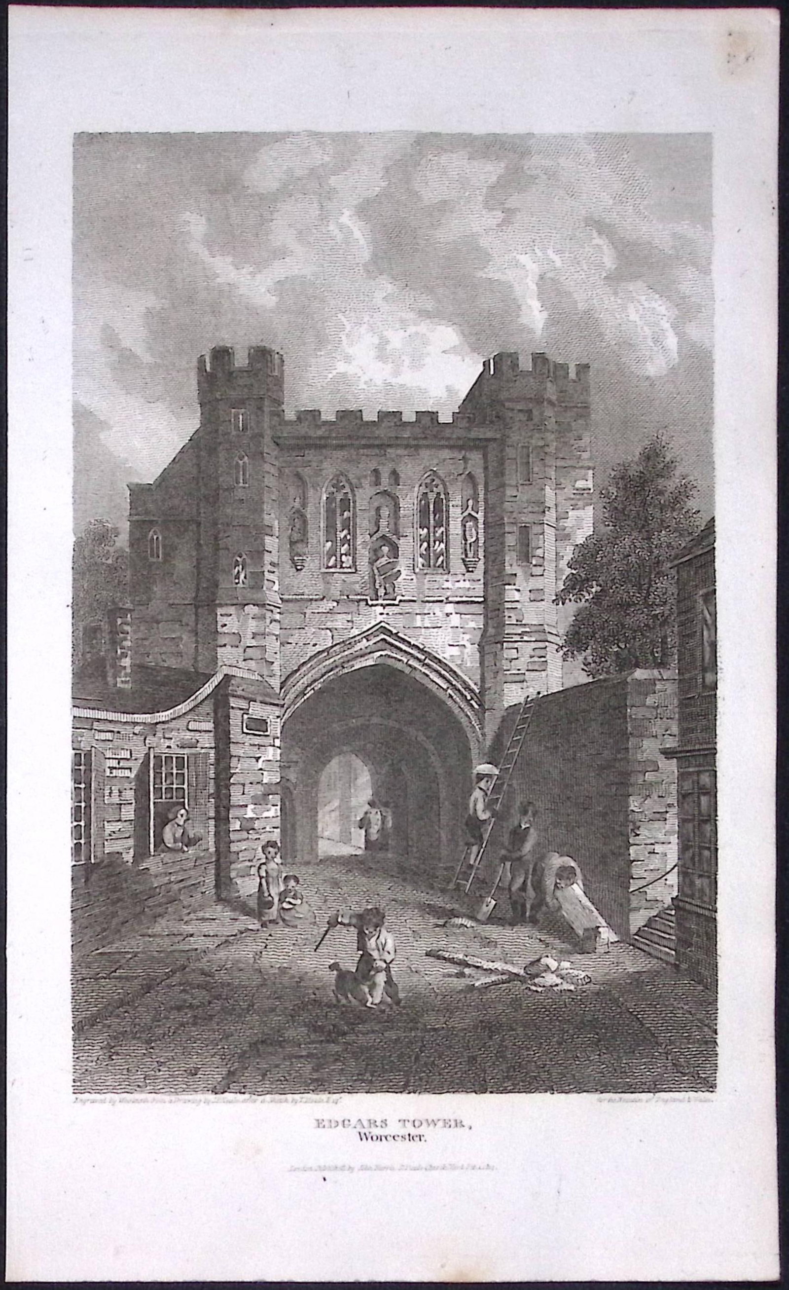 Edgars Tower Worcester Antique 212 Years-Old Georgian Steel-Engraving-406: Title: Edgars Tower Worcester Antique 212 Years-Old Georgian Steel-Engraving-406 Description: This Worcester Georgian Antique Print Was Removed from a First Edition of. The Beauties of England and