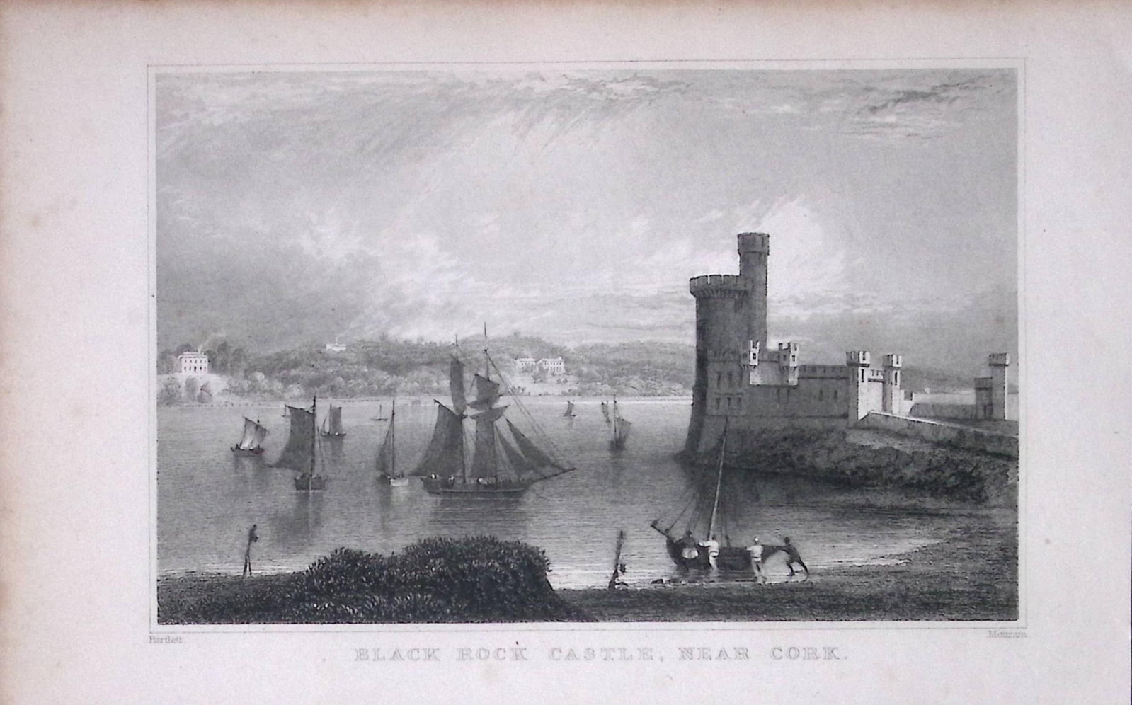 Cork Ireland Black Rock Castle 194 Years Old Antique Steel Engraving-5: Title: Cork Ireland Black Rock Castle 194 Years Old Antique Steel Engraving-5 Description: This Plate Was Removed from an Edition of Ireland Illustrated, from Original Drawings These 194-Year-Old
