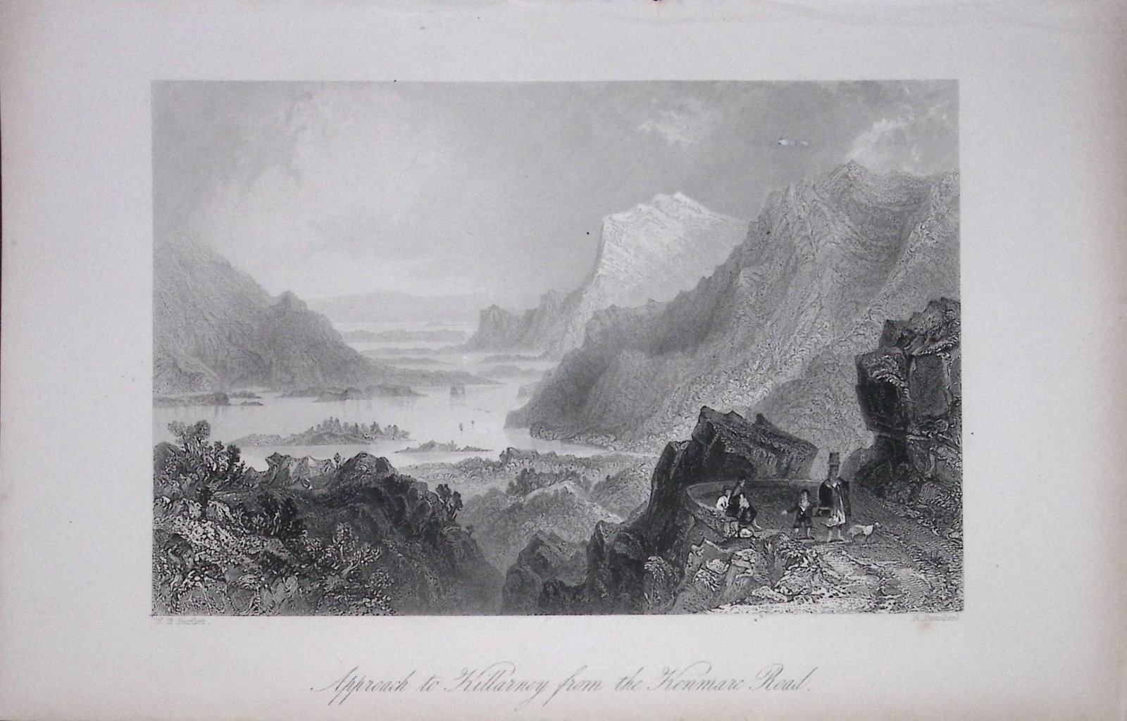 Ireland Kenmare Road To Killarney Antique 183 Years-Old Steel-Engraving-27. (1 of 1)