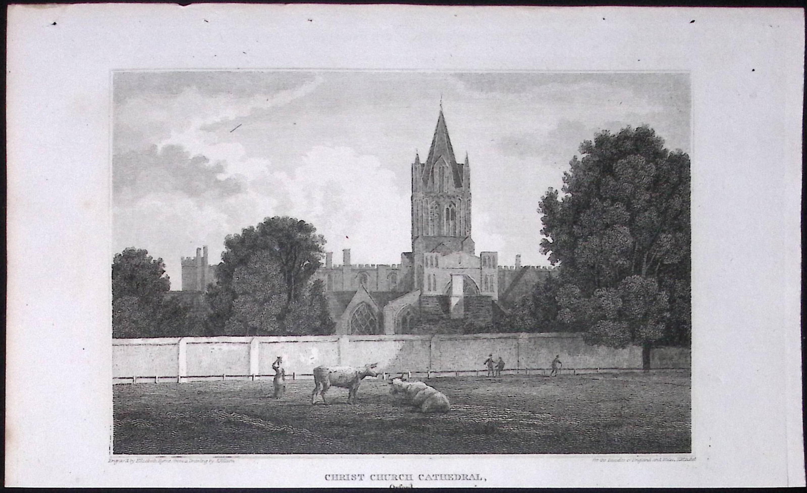 Oxford Christchurch Cathedral Antique 212 Years-Old Steel-Engraving-46: Title: Oxford Christchurch Cathedral Antique 212 Years-Old Steel-Engraving-46 Description: This Oxfordshire Georgian Antique Print Was Removed from a First Edition of. The Beauties of England a