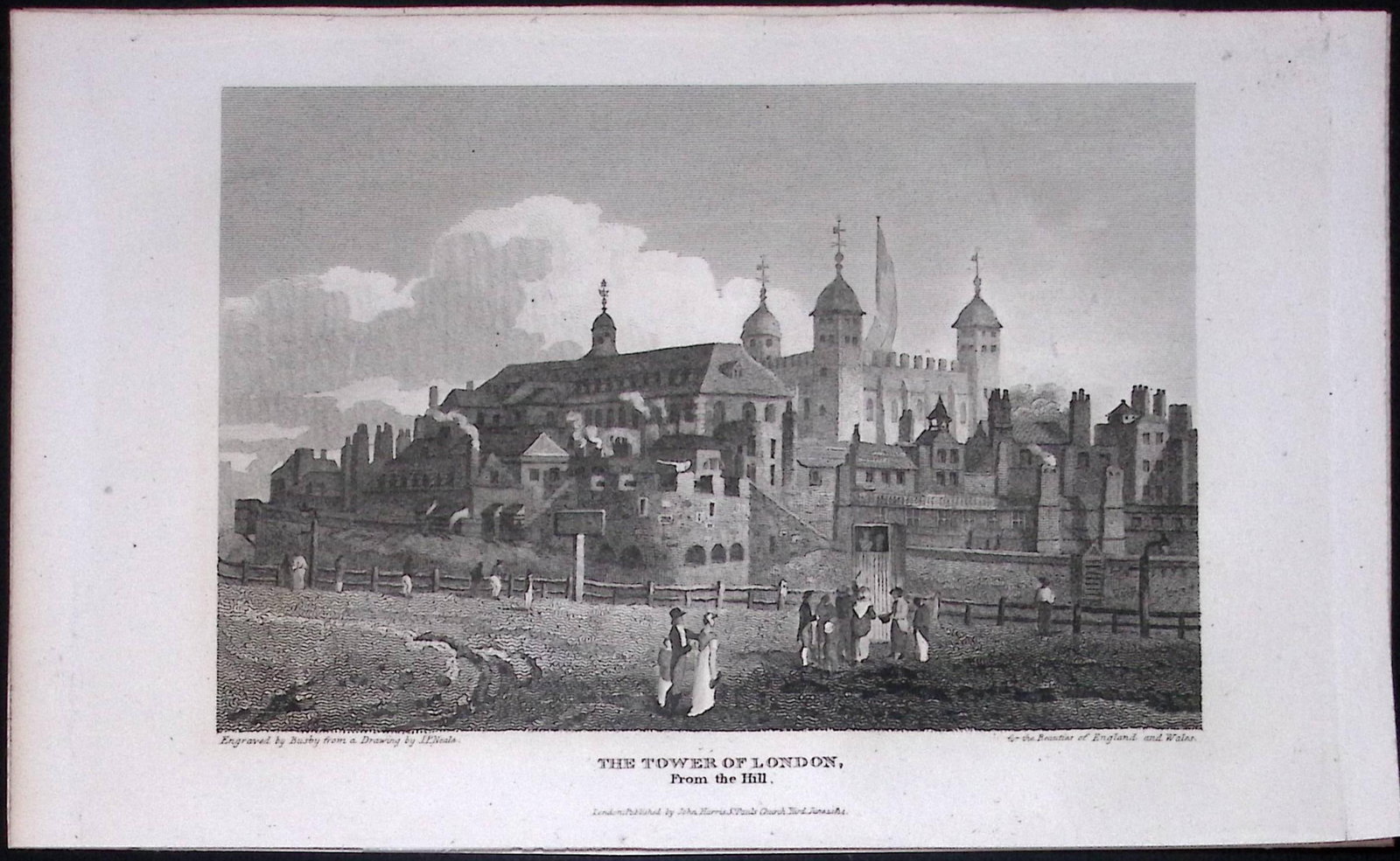The Tower of London Antique 200 Years-Old Steel-Engraving-93: Title: The Tower of London Antique 200 Years-Old Steel-Engraving-93 Description: This London Georgian Antique Print Was Removed from a First Edition of. The Beauties of England and Wales Antiqu