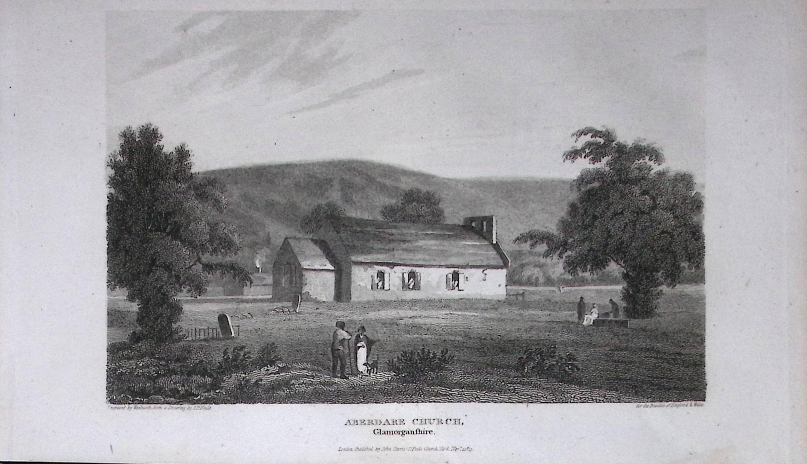 Aberdare Church Wales Antique 211 Years-Old Georgian Steel-Engraving-482. (1 of 2)