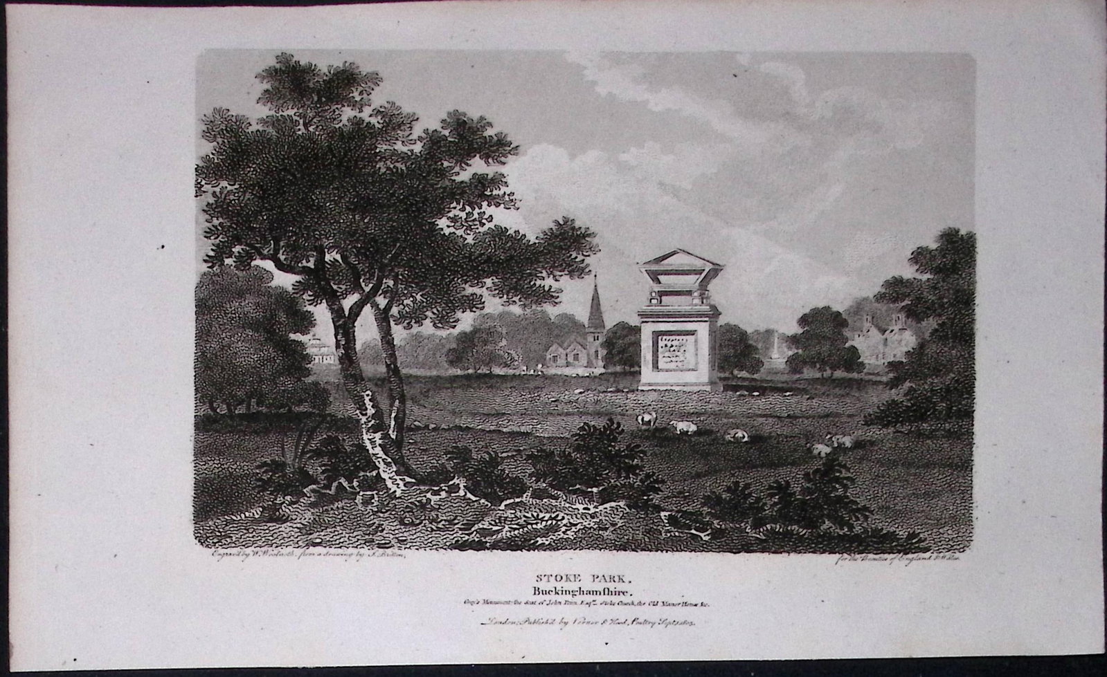 Stoke Park Monument Bucks Antique 225 Years-Old Georgian Steel-Engraving-419: Title: Stoke Park Monument Bucks Antique 225 Years-Old Georgian Steel-Engraving-419 Description: This Georgian Antique Print Was Removed from a First Edition of. The Beauties of England and Wales
