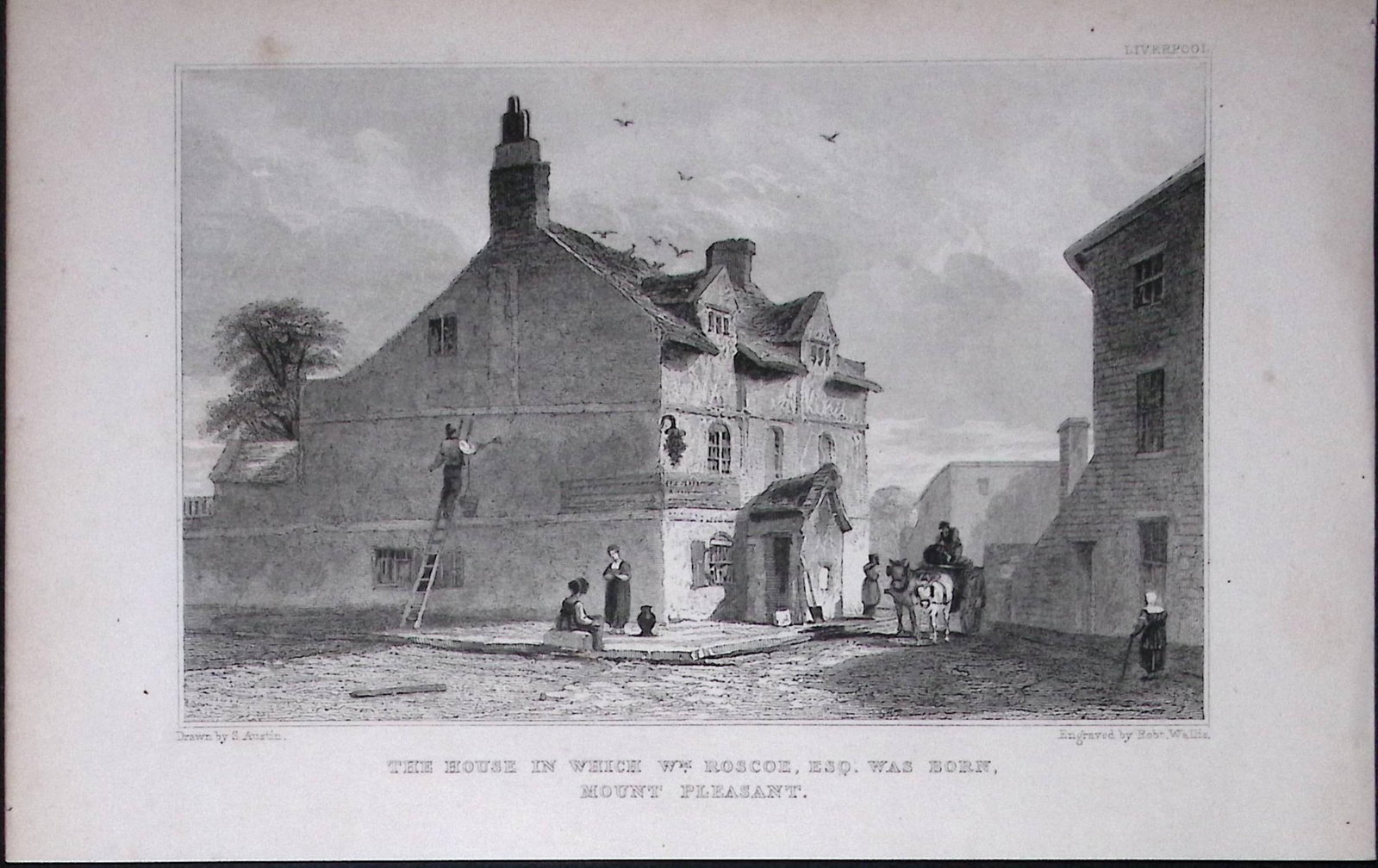 Liverpool Mount Pleasant Scotch Chapel Antique 195 Years-Old Steel-Engraving-37 (1 of 2)