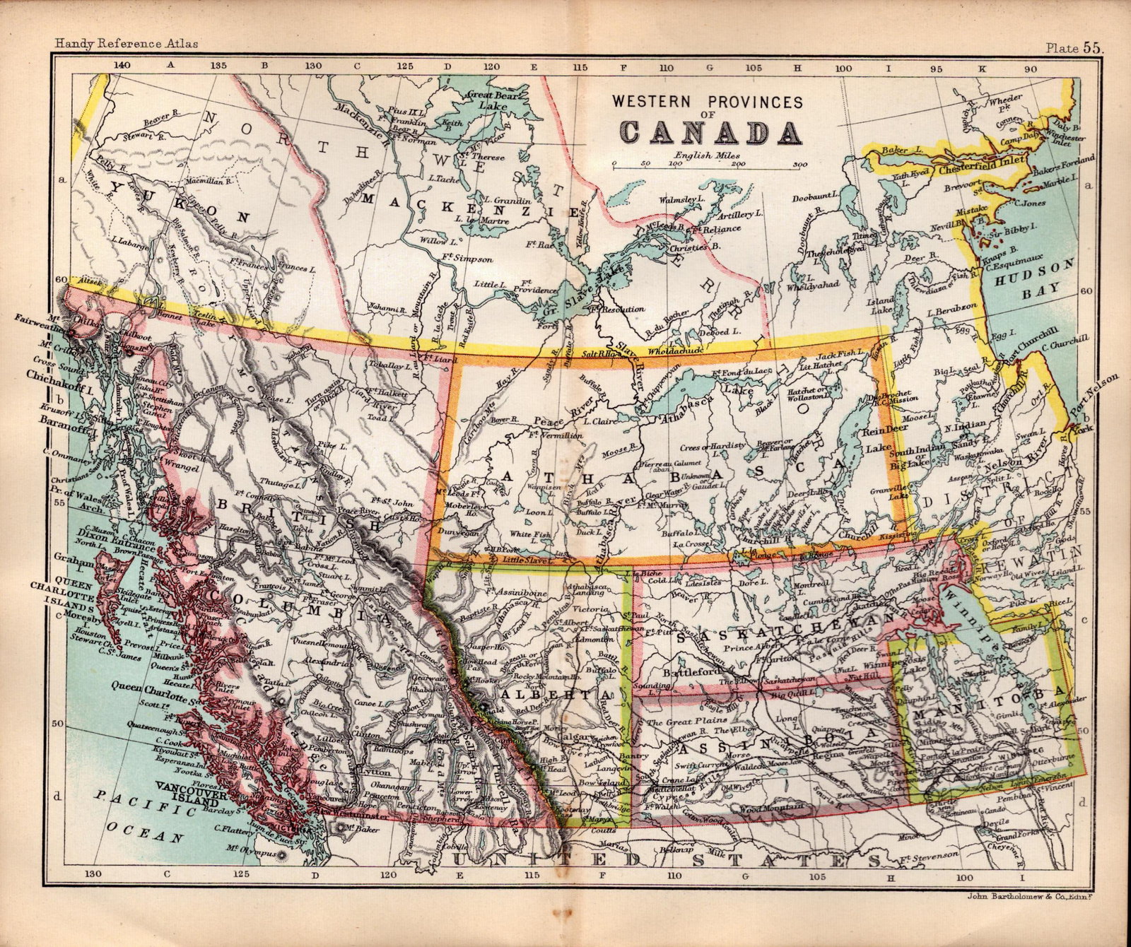 Canada Western Provinces Double Sided Victorian Antique 1896 Map. (1 of 3)