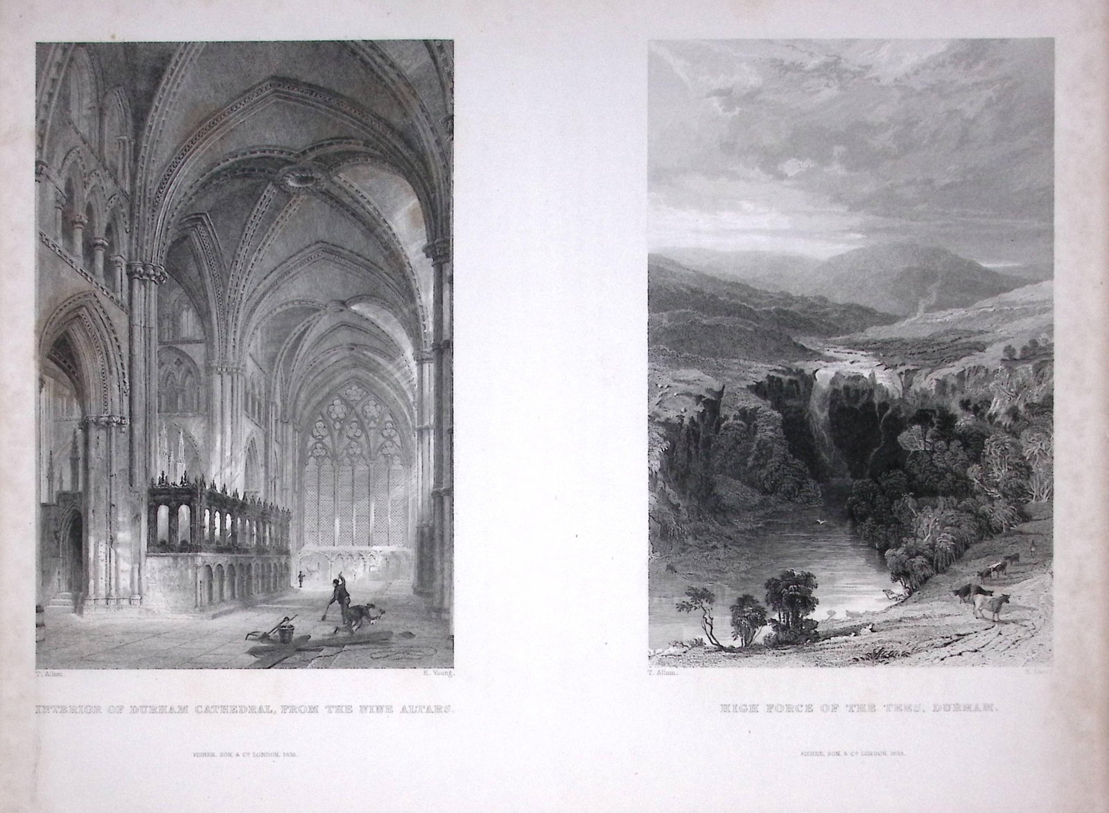 Durham Cathedral The Nine Altars 1835 Antique Steel Engraving-10-TR: Title: Durham Cathedral The Nine Altars 1835 Antique Steel Engraving-10-TR Description: This Double Image Steel Engraved Print Has Been Removed from an Antique 1835 Edition of. Westmorland, Cum