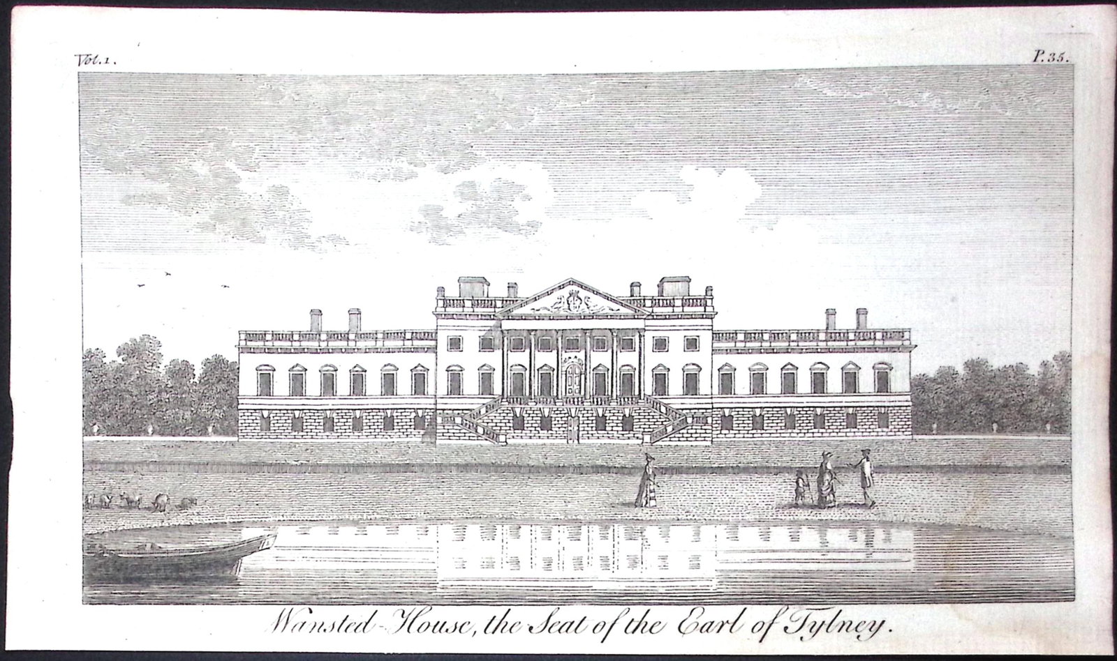 Essex Wanstead House Rare Georgian Copper Antique 1776 Engraving-112.: Title: Essex Wanstead House Rare Georgian Copper Antique 1776 Engraving-112. Description: This Nearly 250-Year-Old Antique Piece Was Removed from an Edition of. A New Display of the Beauti