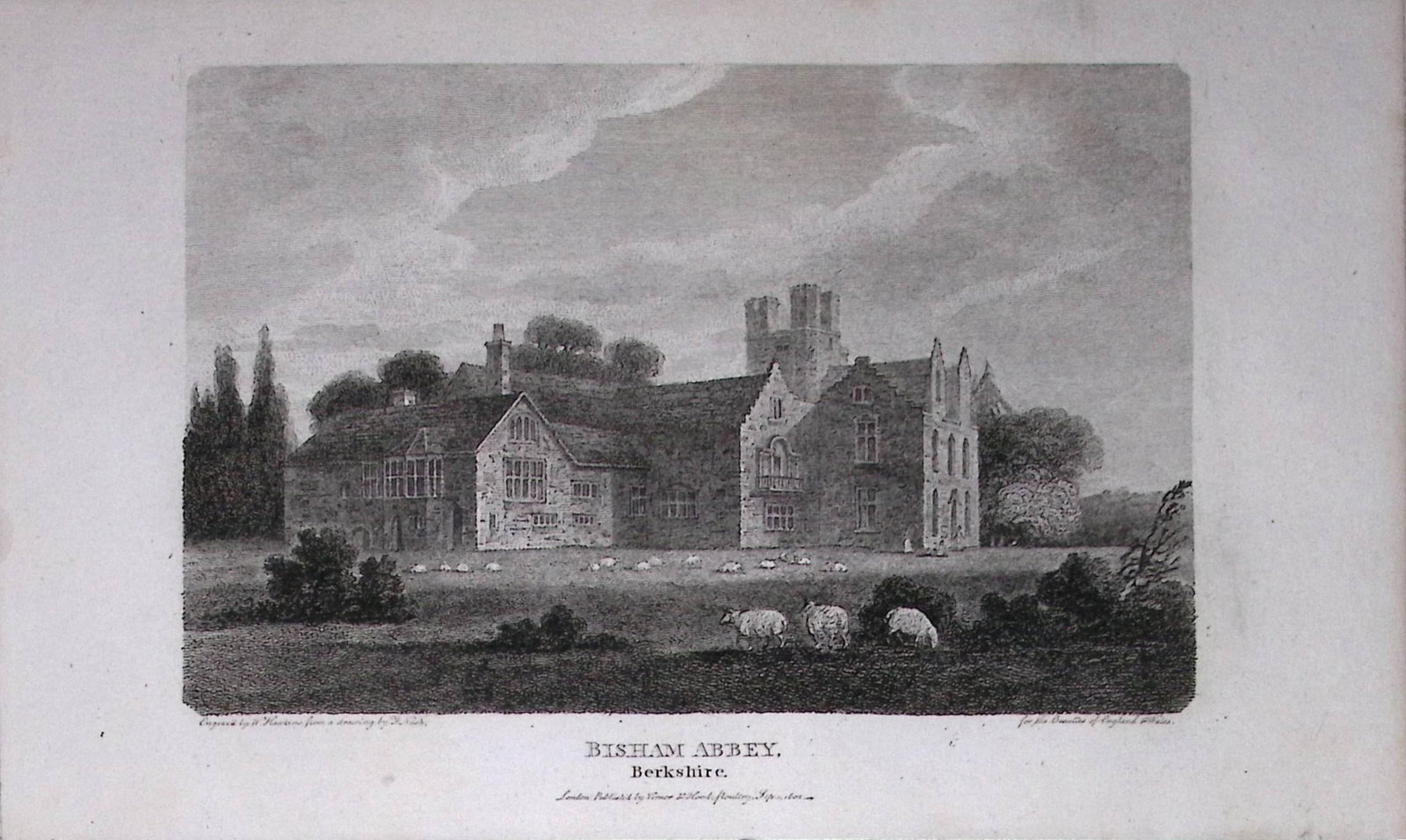 Bisham Abbey Berkshire Antique 226 Years-Old Georgian Steel-Engraving-442: Title: Bisham Abbey Berkshire Antique 226 Years-Old Georgian Steel-Engraving-442 Description: This Georgian Antique Print Was Removed from a First Edition of. The Beauties of England and Wales