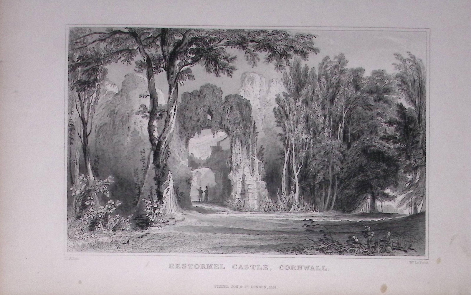 Cornwall Lostwithiel Restormel Castle Antique 193 Years-Old Steel-Engraving-36: Title: Cornwall Lostwithiel Restormel Castle Antique 193 Years-Old Steel-Engraving-36 Description: This Antique Steel Engraving Was Removed from a 193-Year-Old Edition of. Devon and Cornwall Il