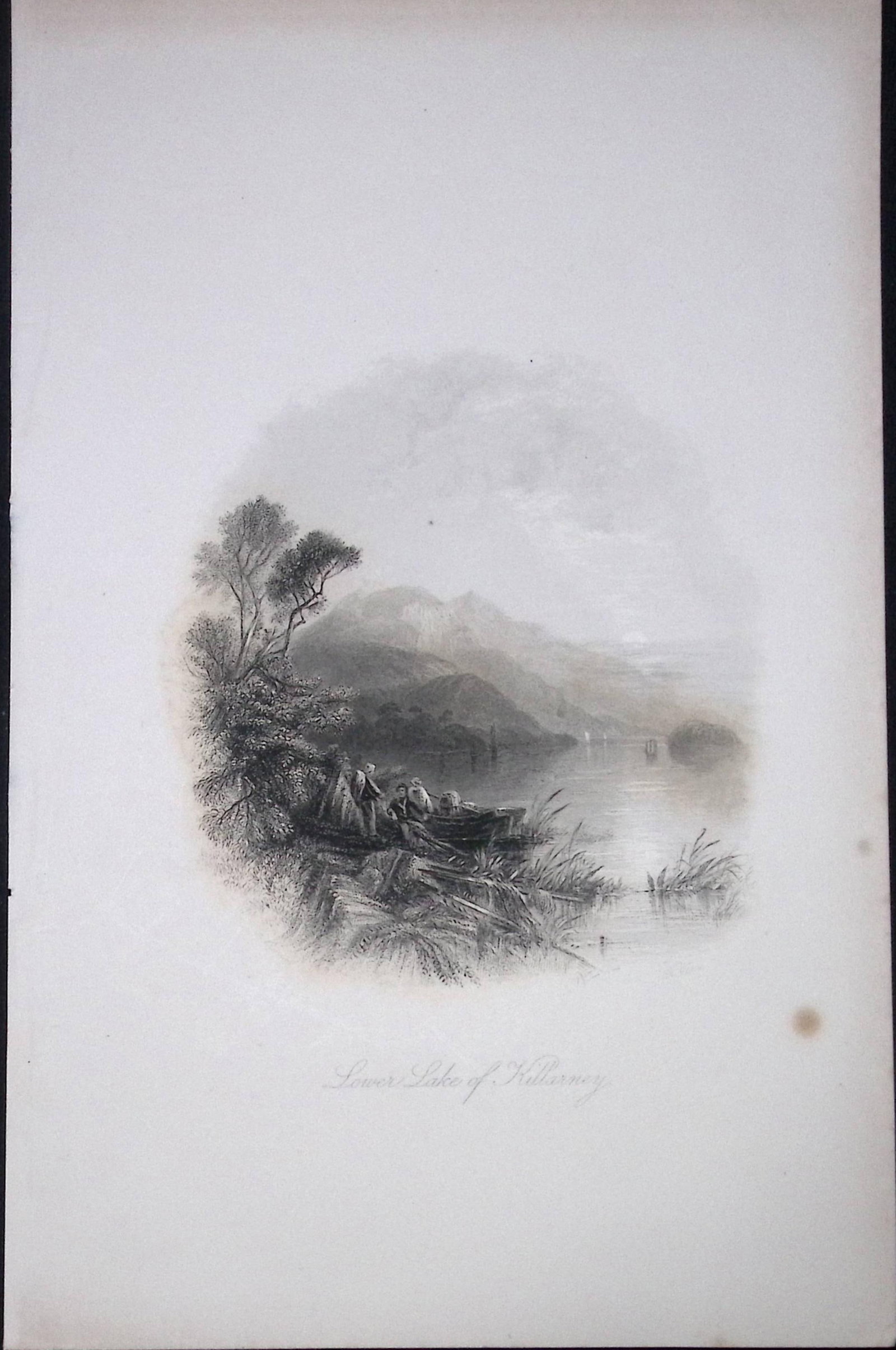 Ireland Lower Lake of Killarney Antique 183 Years-Old Steel-Engraving-23. (1 of 1)