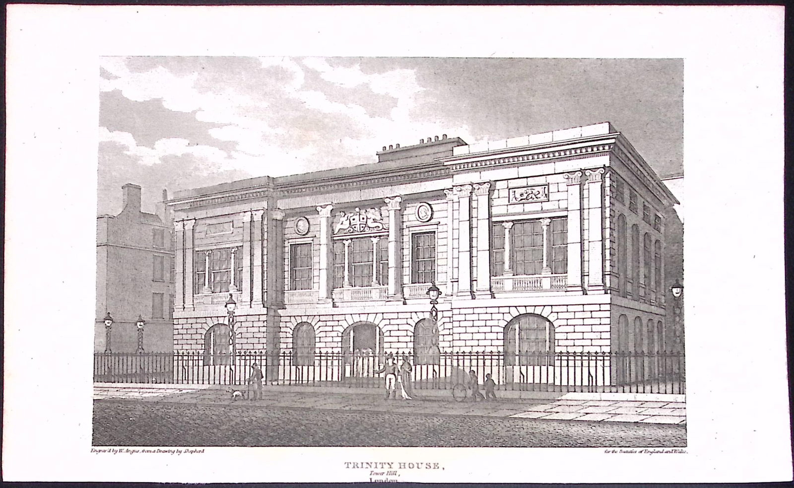 Trinity House Tower Hill London Antique 200 Years-Old Steel-Engraving-236: Title: Trinity House Tower Hill London Antique 200 Years-Old Steel-Engraving-236 Description: This London Georgian Antique Print Was Removed from a First Edition of. The Beauties of England and