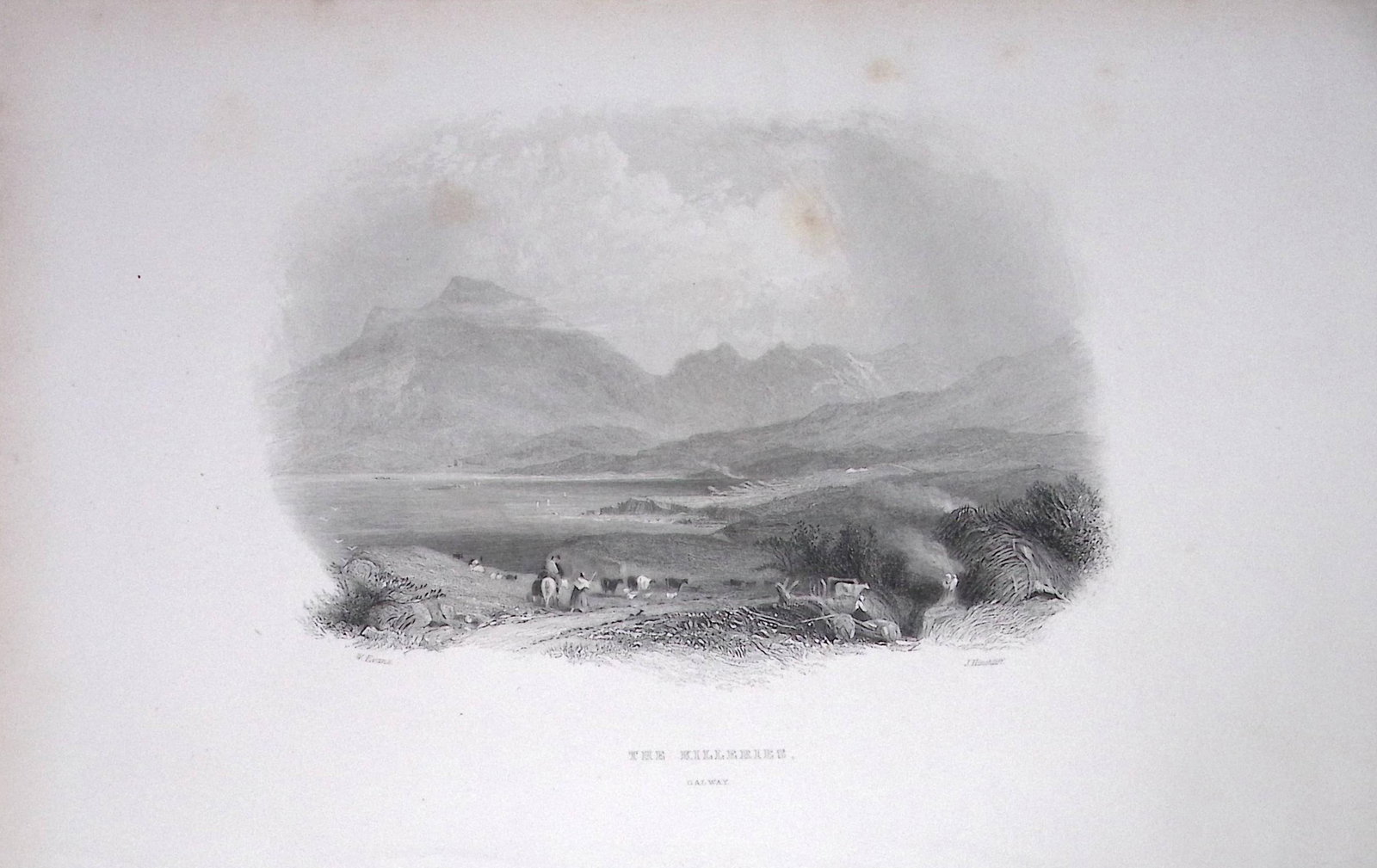 Ireland The Killeries Galway Antique 183 Years-Old Steel-Engraving-33. (1 of 1)