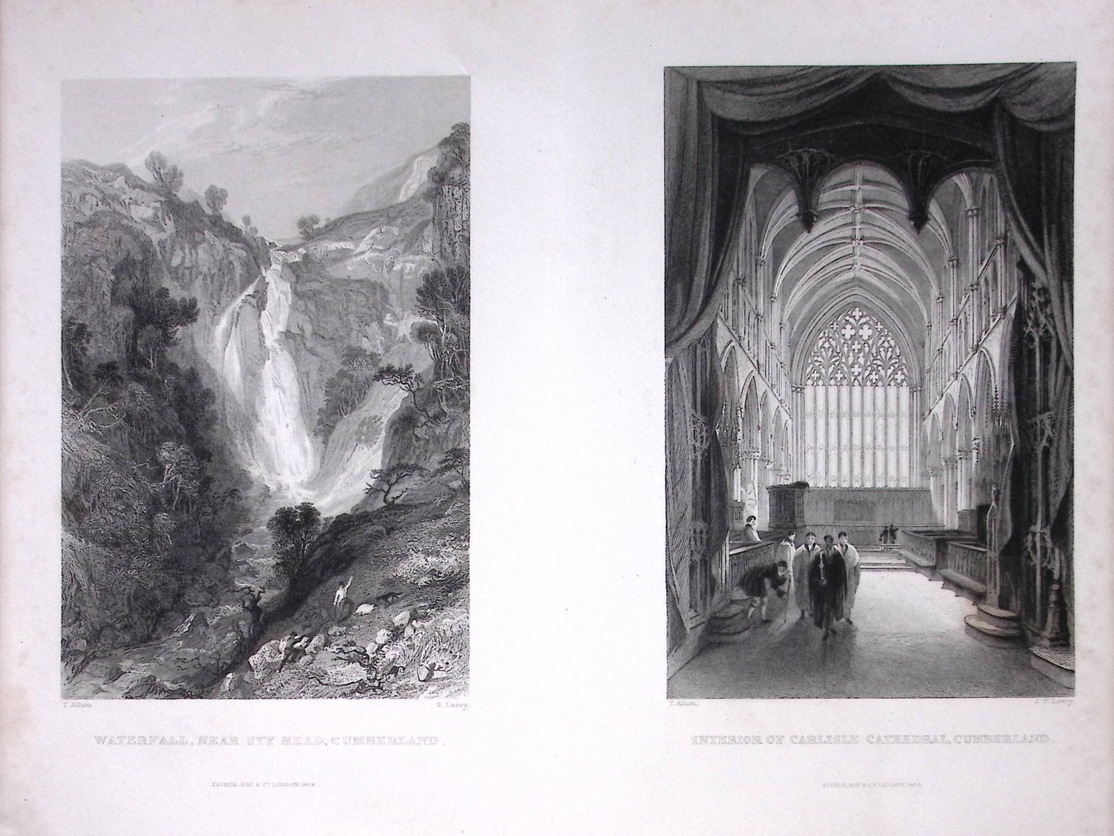 Carlisle Cathedral & City Head Cumbria 1835 Antique Steel Engraving-6-TR (1 of 2)