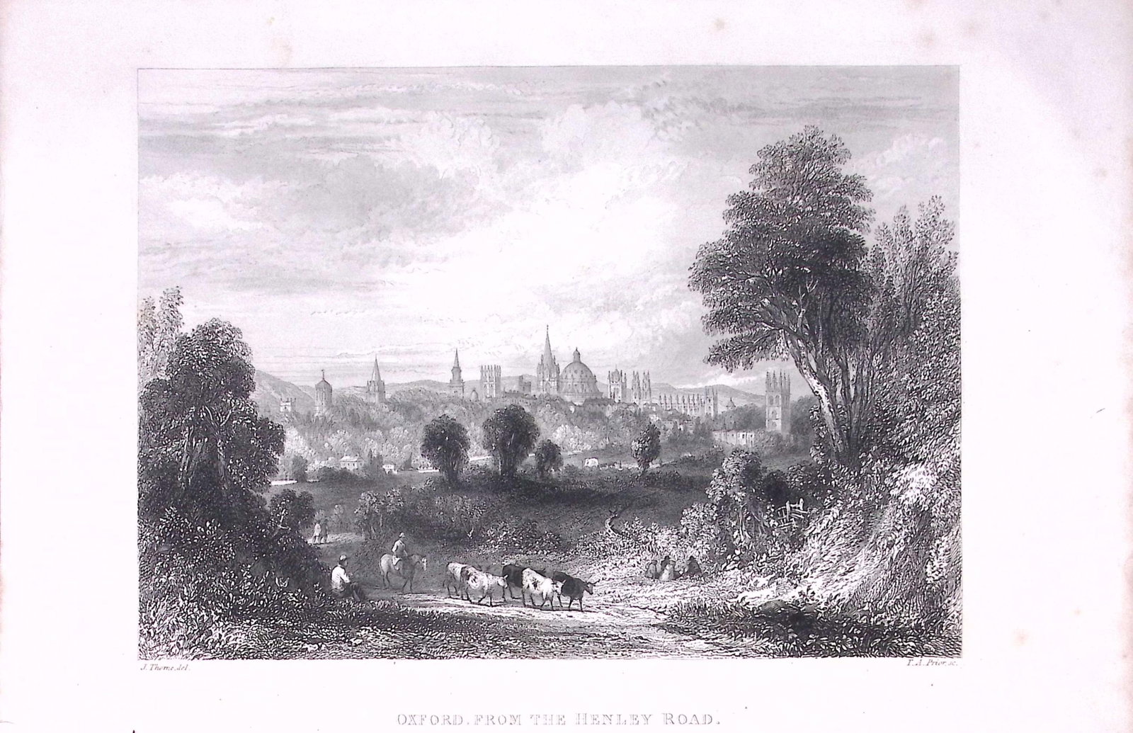 View of Oxford Antique 175-Year-Old Engraved Print-9-TR (1 of 2)