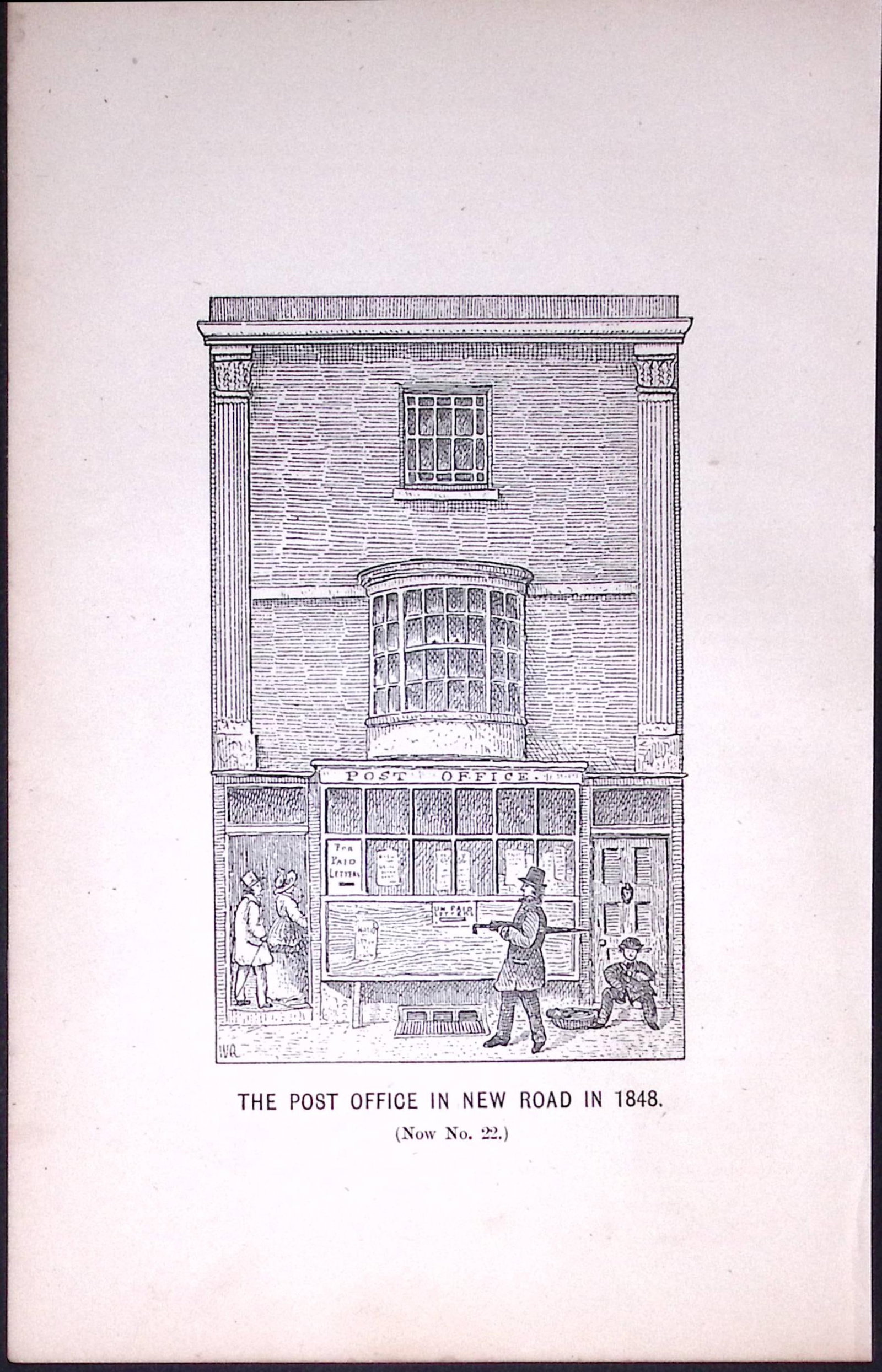 Brighton Post Office New Road (1848) Antique 134-Year-Old Print-24-TR (1 of 2)