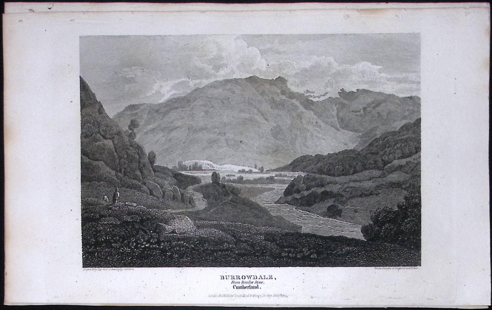 Cumbria Borrowdale Hamlet Antique 223 Years-Old Steel-Engraving-129: Title: Cumbria Borrowdale Hamlet Antique 223 Years-Old Steel-Engraving-129 Description: This Cumbria Georgian Antique Print Was Removed from a First Edition of. The Beauties of England and Wale