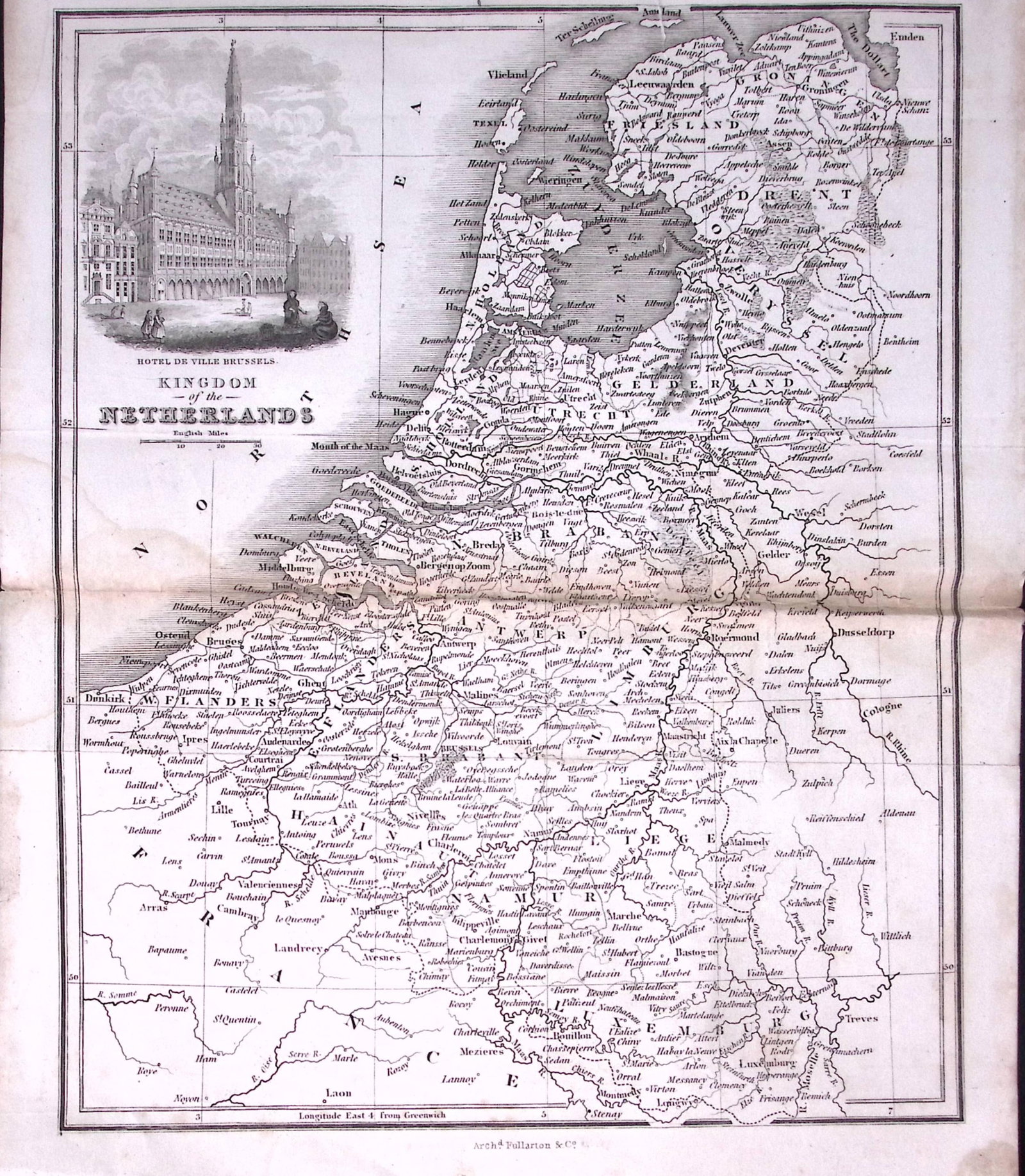 Netherlands Detailed Antique 179-Year-Old Engraved Map-19-TR: Title: Netherlands Detailed Antique 179-Year-Old Engraved Map-19-TR Description: This Antique Map was Removed from an Edition of. System of Geography By James Bell and Was Published By A Fulla