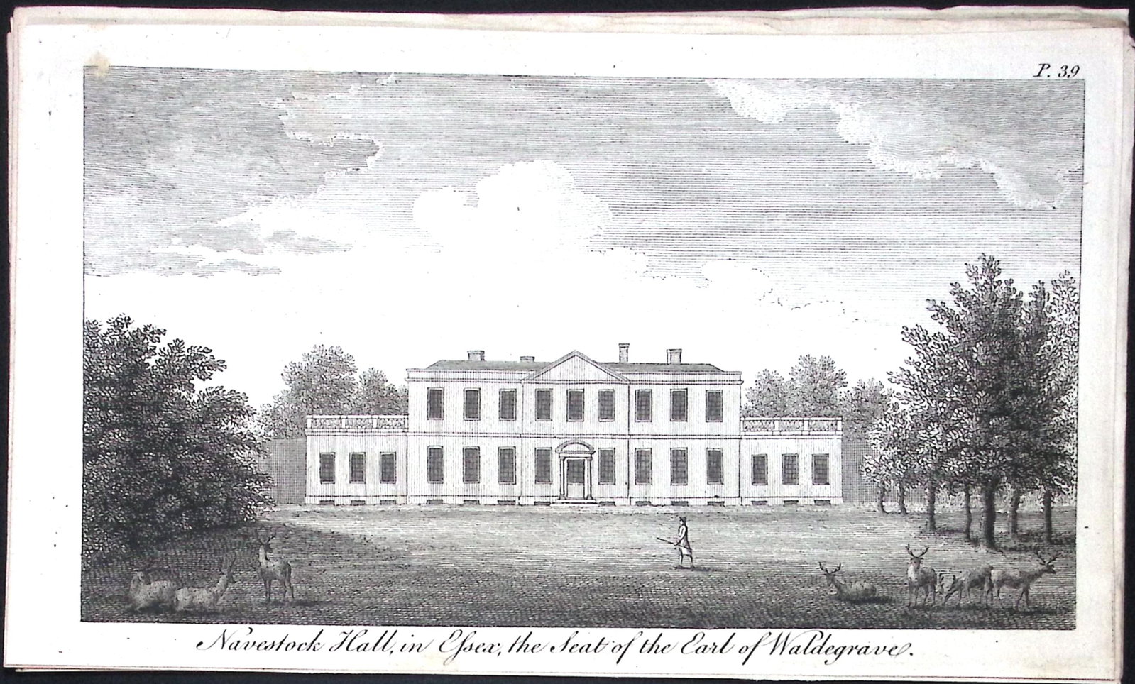 Essex Navestock Hall Rare Georgian Copper Antique 1776 Engraving-139.: Title: Essex Navestock Hall Rare Georgian Copper Antique 1776 Engraving-139. Description: This Nearly 250-Year-Old Antique Piece Was Removed from an Edition of. A New Display of the Beauties of
