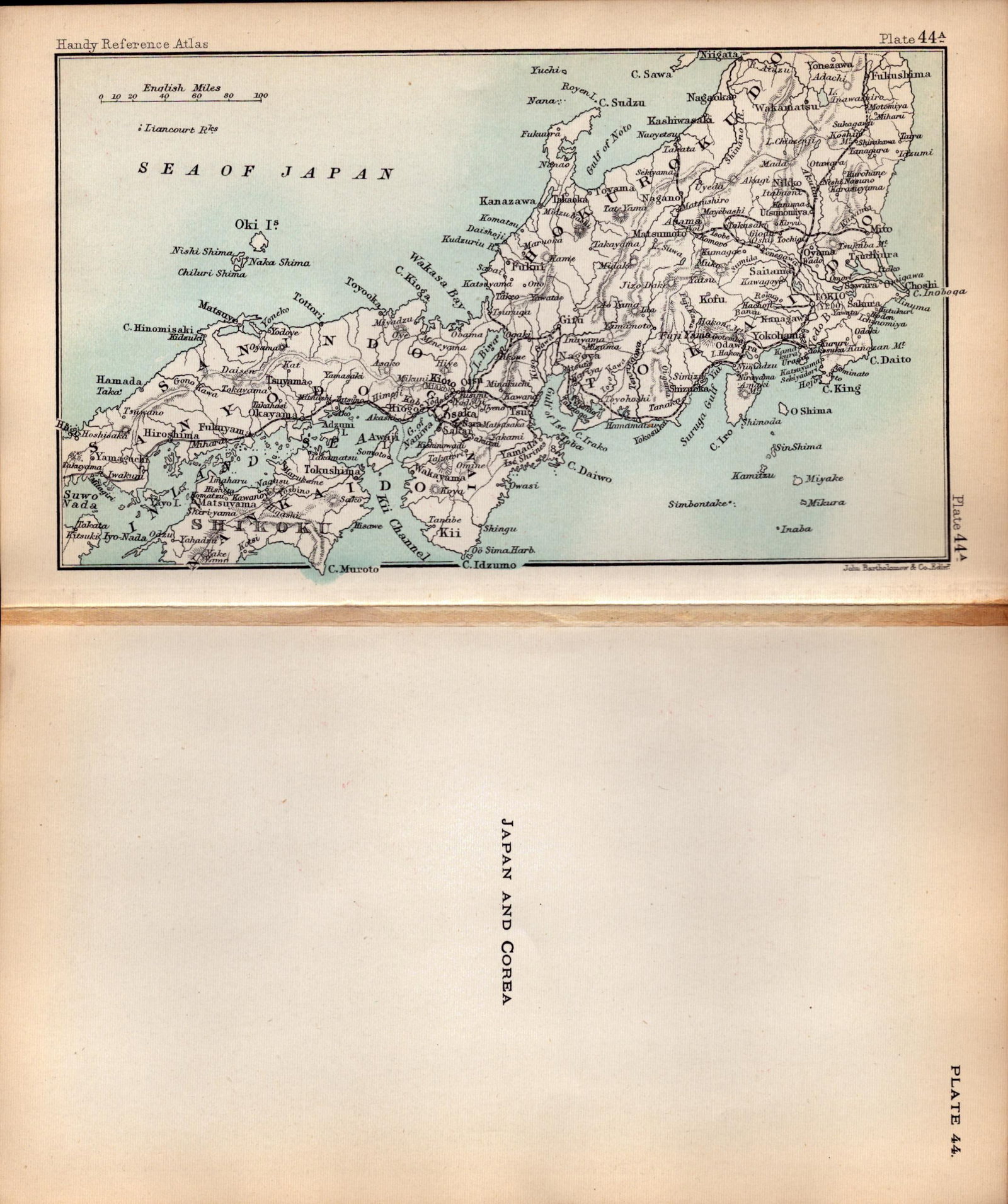 Japan & Corea (Korea) Double Sided Victorian Antique 1898 Map. - 2