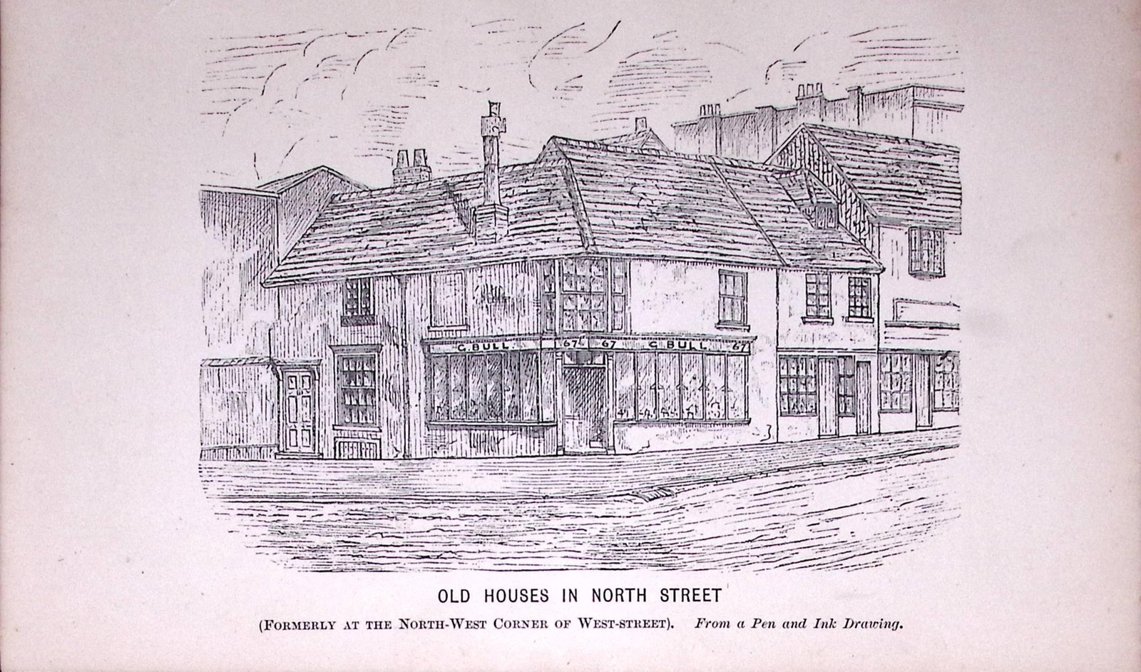 Brighton Old Houses in North Street Antique 134-Year-Old Print-25-TR: Title: Brighton Old Houses in North Street Antique 134-Year-Old Print-25-TR Description: This Print Has Been Removed from an Antique Edition of. Peep in The Past Brighton in The Olden Time by J