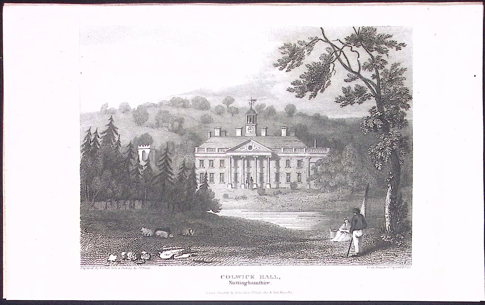 Nottingham Colwick Hall Antique 212 Years-Old Steel-Engraving-156: Title: Nottingham Colwick Hall Antique 212 Years-Old Steel-Engraving-156 Description: This Nottinghamshire Georgian Antique Print Was Removed from a First Edition of. The Beauties of England and