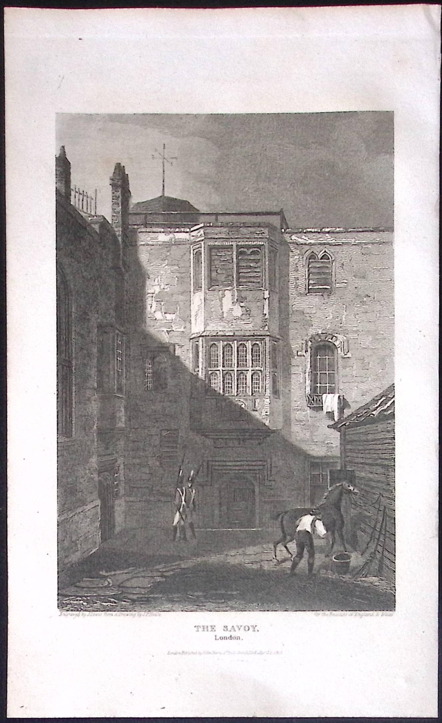 The Savoy London Antique 215 Years-Old King George III -Engraving-225: Title: The Savoy London Antique 215 Years-Old King George III -Engraving-225 Description: This London Georgian Antique Print Was Removed from a First Edition of. The Beauties of England and Wales