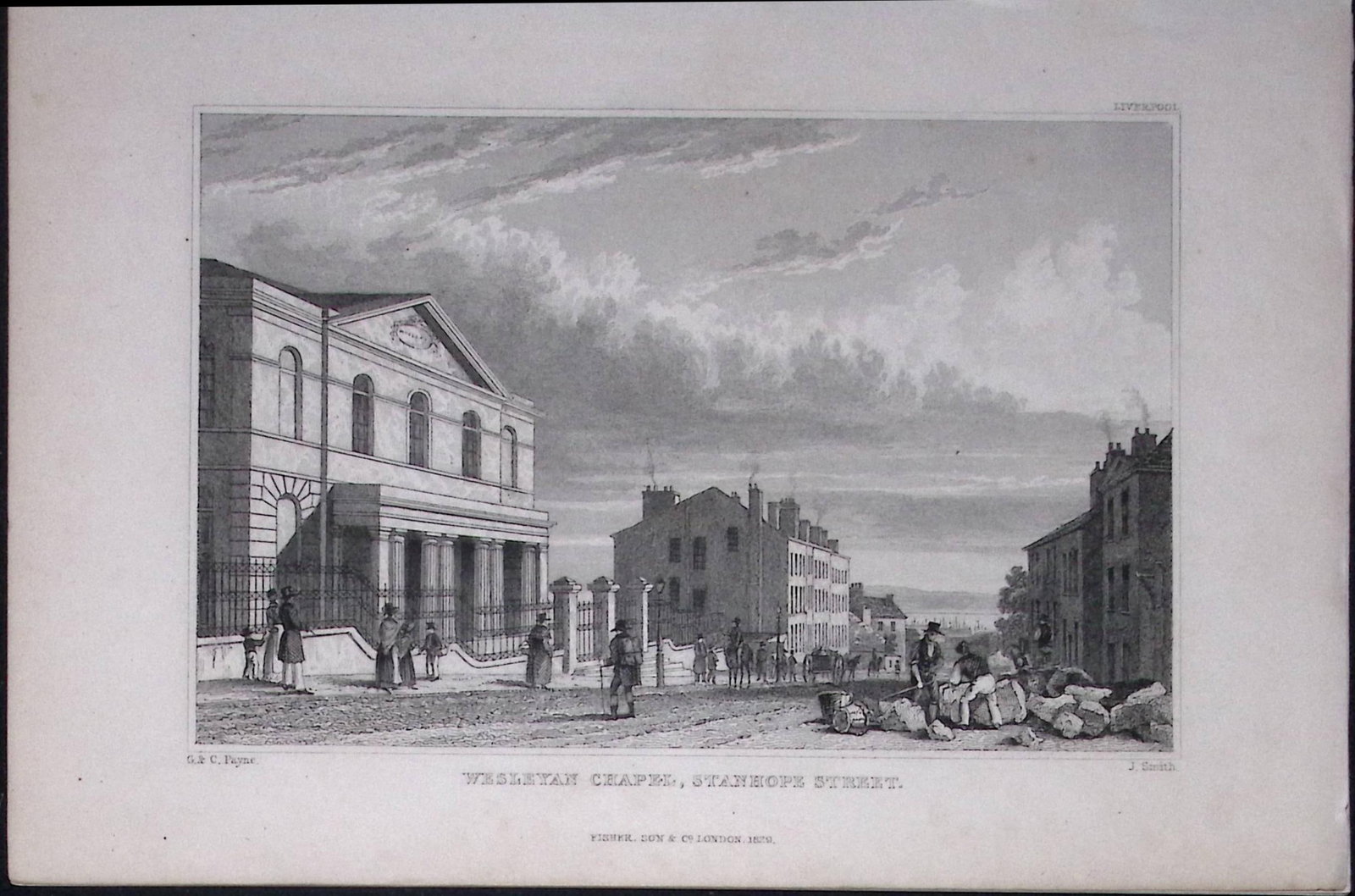 Liverpool Paradise Street Unitarian Chapel Antique 195 Years-Old Steel-Engraving-48 (1 of 2)