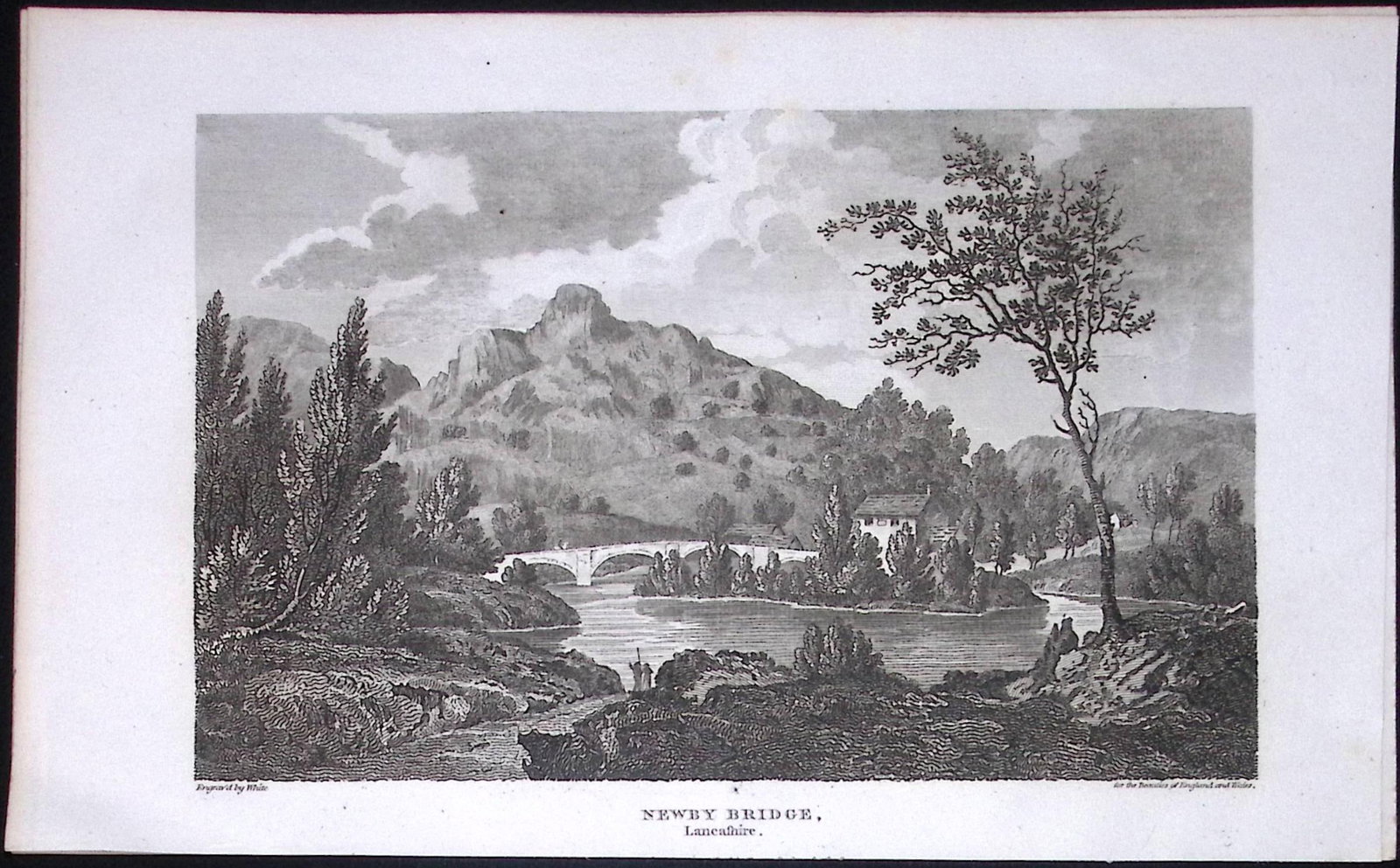 Newby Bridge Lake District Lancashire Antique 218 Years-Old Steel-Engraving-2: Title: Newby Bridge Lake District Lancashire Antique 218 Years-Old Steel-Engraving-2 Description: This Antique Steel Engraving Was Removed from a 195-Year-Old Edition of. Lancashire Illustrated