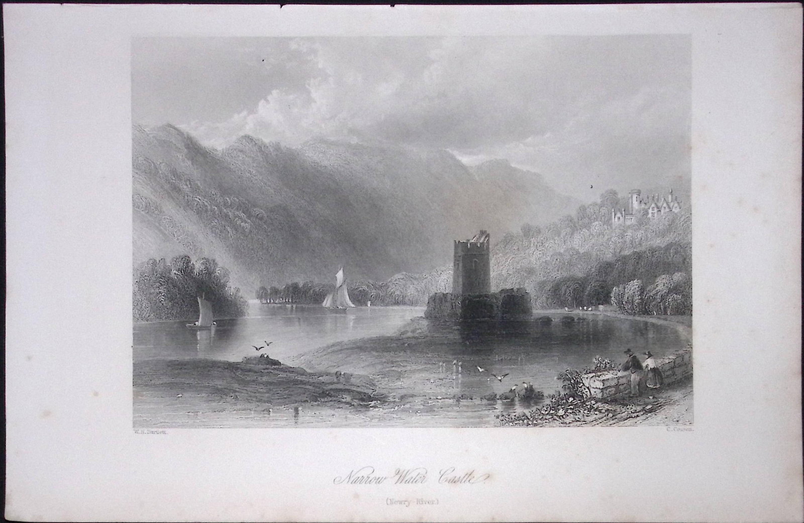 Ireland Narrow Water Castle Newry Antique 183 Years-Old Steel-Engraving-49: Title: Ireland Narrow Water Castle Newry Antique 183 Years-Old Steel-Engraving-49 Description: The Scenery and Antiquities of Ireland, Illustrations by WH Barlett. And published in 1843 D