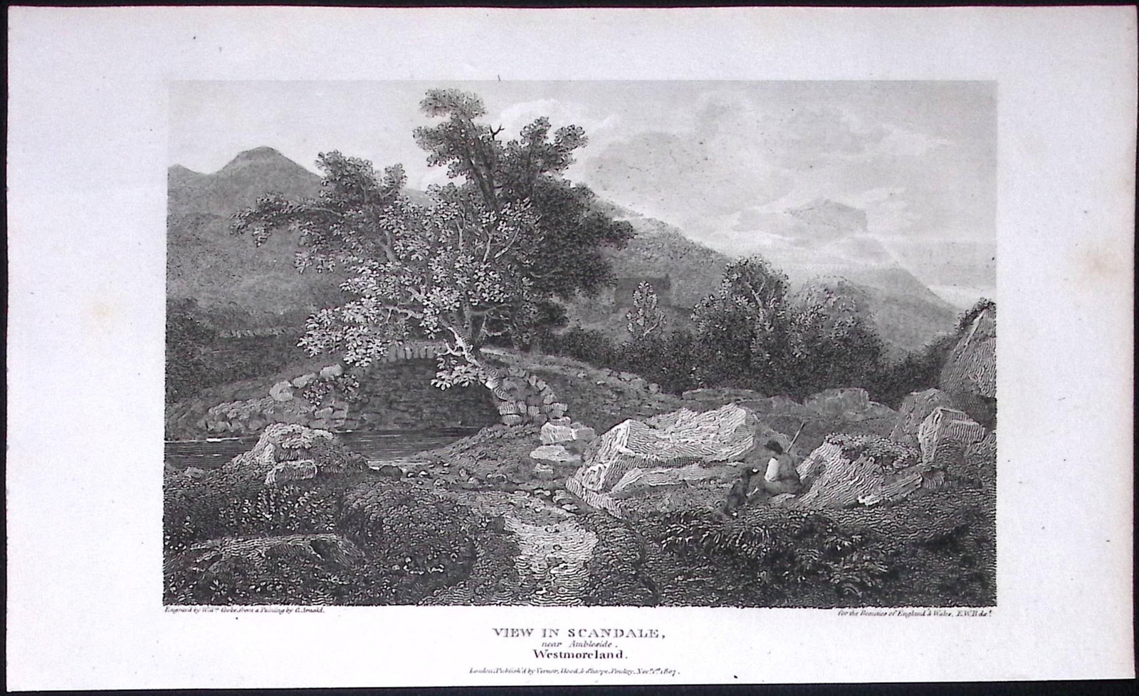 View of Scandale Lake District Antique 211 Years-Old Georgian Steel-Engraving-210: Title: View of Scandale Lake District Antique 211 Years-Old Georgian Steel-Engraving-210 Description: This Cumbria Georgian Antique Print Was Removed from a First Edition of. The Beauties of En