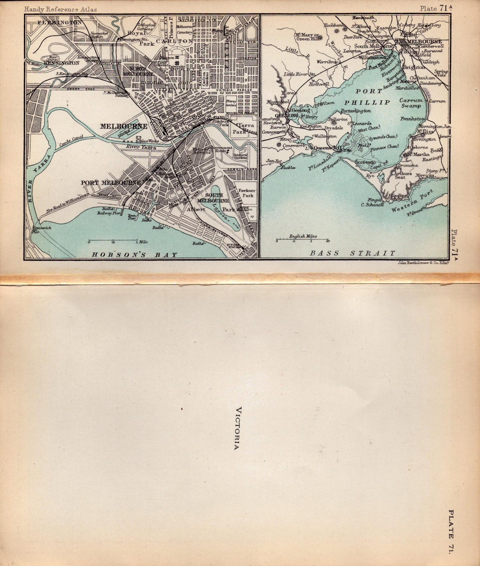 Victoria State Australia Double Sided Victorian Antique 1896 Map. - 2
