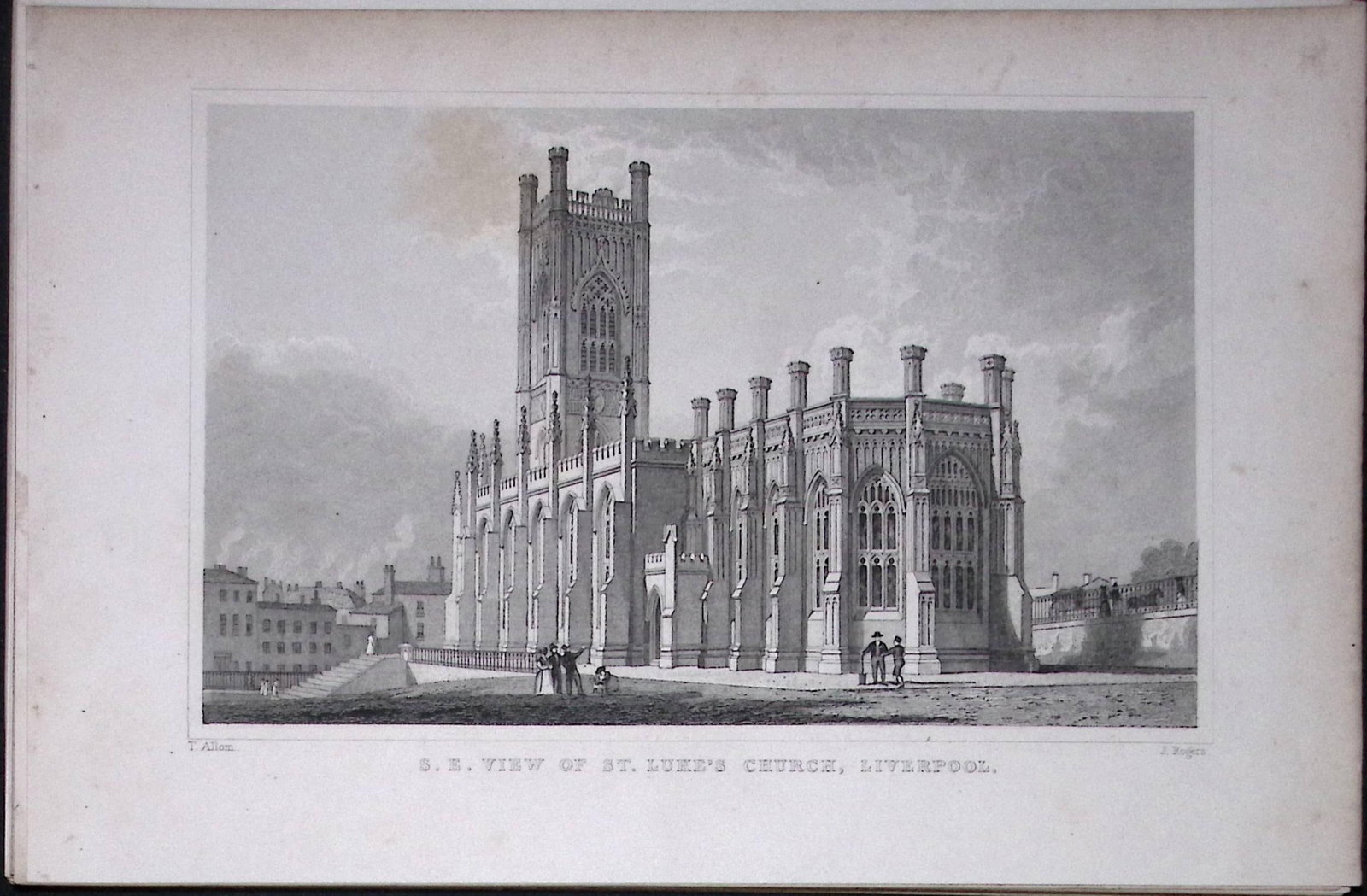 Liverpool St Lukes Church No 2 Antique 195 Years-Old Steel-Engraving-15: Title: Liverpool St Lukes Church No 2 Antique 195 Years-Old Steel-Engraving-15 Description: This Antique Steel Engraving Was Removed from a 195-Year-Old Edition of. Lancashire Illustrated in a Series