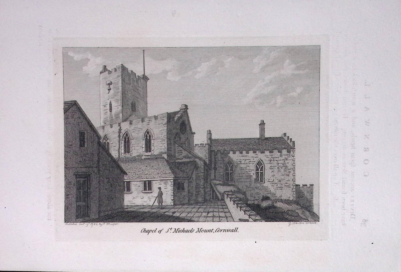 Cornwall St Michael’s Mount Chapel Francis Grose Rare 240 Years-Old Copper Engraving-9: Title: Cornwall St Michael’s Mount Chapel Francis Grose Rare 240 Years-Old Copper Engraving-9 Description: This Antique Book Plates Was Removed from an 8 Volume Edition. Francis Grose's A