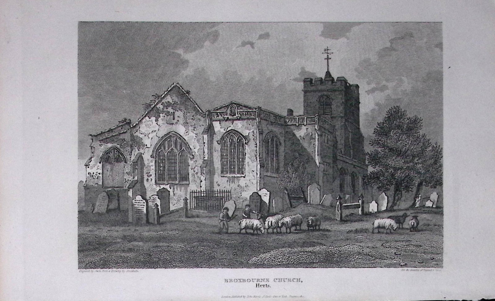 Broxbourne Church Herts Antique 218 Years-Old Georgian Steel-Engraving-453: Title: Broxbourne Church Herts Antique 218 Years-Old Georgian Steel-Engraving-453 Description: This Hertfordshire Georgian Antique Print Was Removed from a First Edition of. The Beauties of Eng