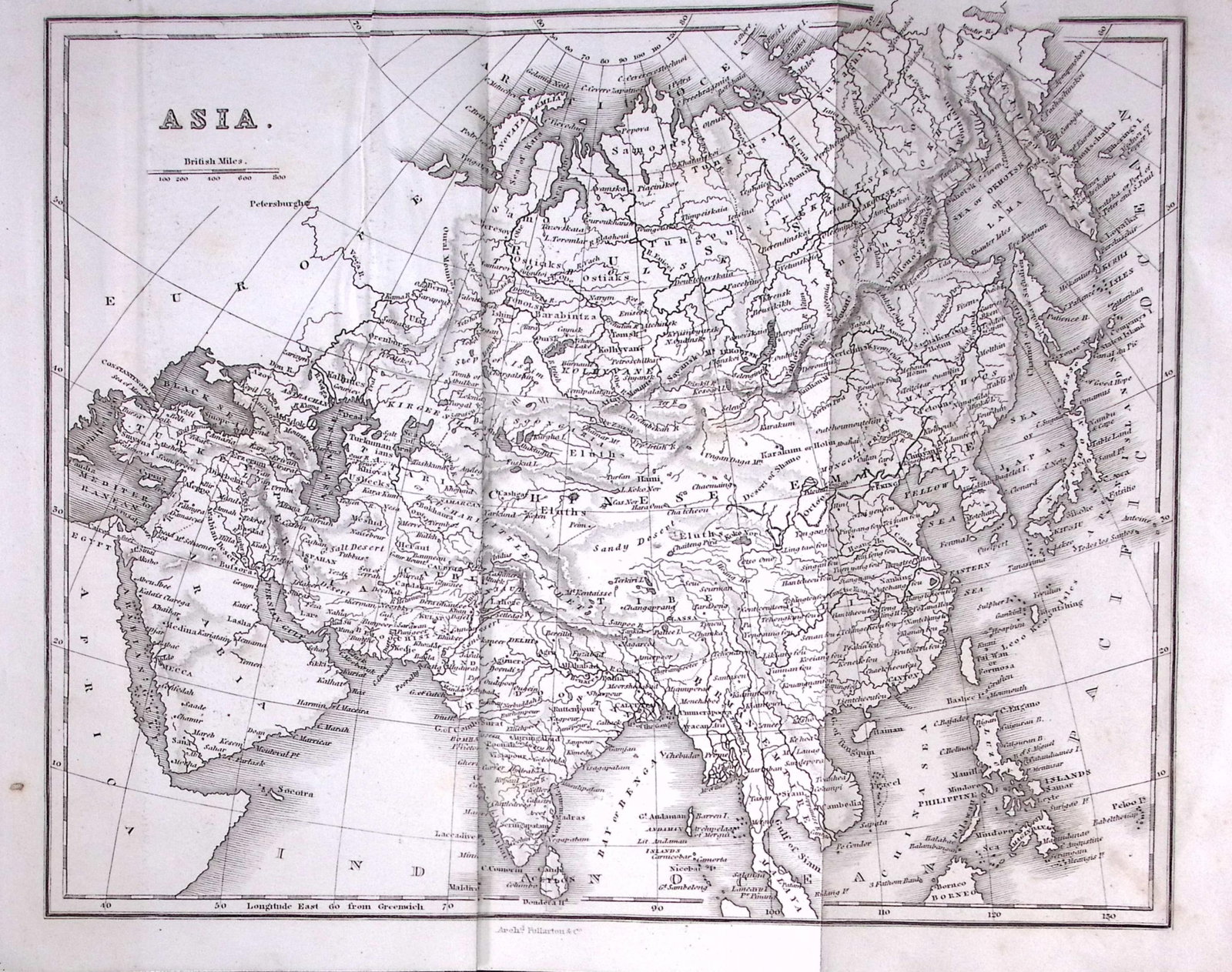 Asia Detailed Antique 179-Year-Old Engraved Map-2-TR: Title: Asia Detailed Antique 179-Year-Old Engraved Map-2-TR Description: This Antique Map was Removed from an Edition of. System of Geography By James Bell and Was Published By A Fullarton & Co