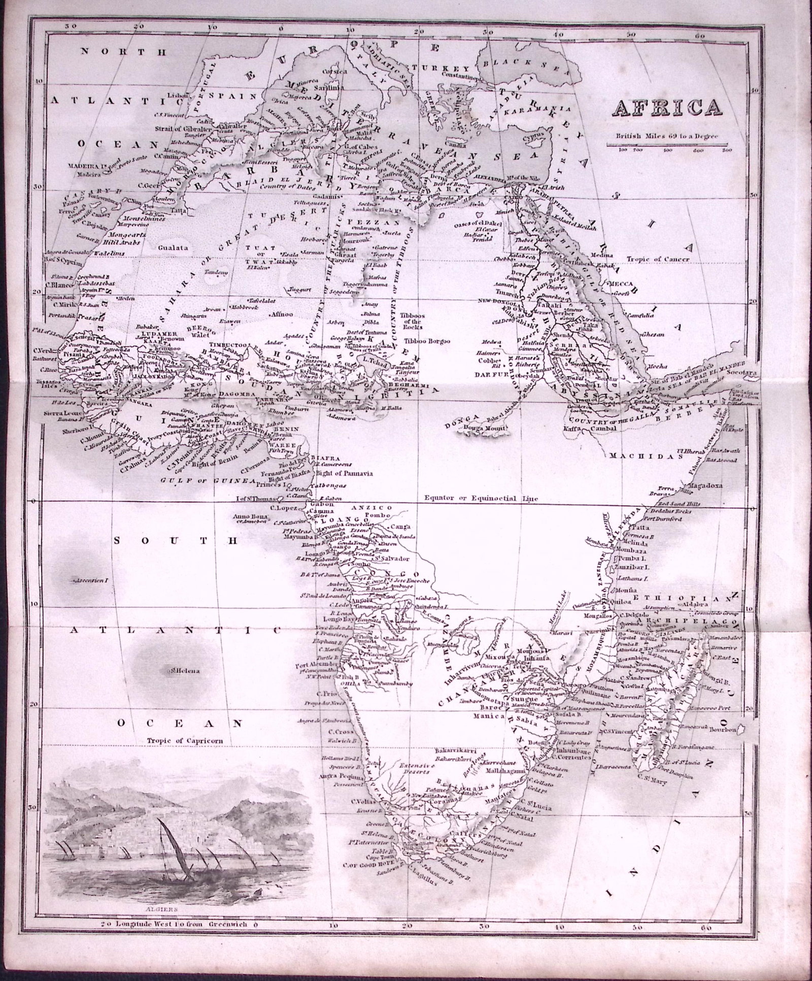 Africa Detailed Antique 179-Year-Old Engraved Map-21-TR: Title: Africa Detailed Antique 179-Year-Old Engraved Map-21-TR Description: This Antique Map was Removed from an Edition of. System of Geography By James Bell and Was Published By A Fullarton &