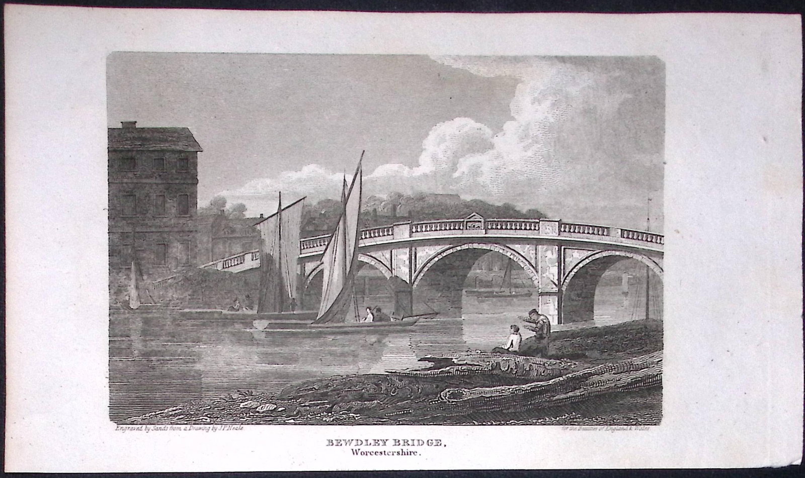 Bewdley Bridge Worcester Antique 212 Years-Old Georgian Steel-Engraving-400: Title: Bewdley Bridge Worcester Antique 212 Years-Old Georgian Steel-Engraving-400 Description: This Worcester Georgian Antique Print Was Removed from a First Edition of. The Beauties of England and