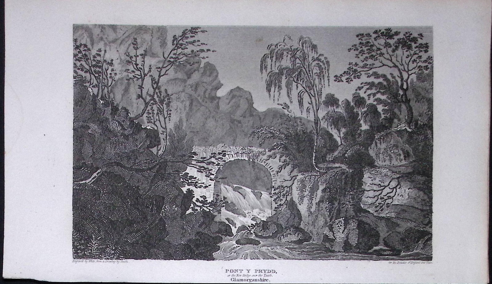 Pont Y Prydd Wales Antique 211 Years-Old Georgian Steel-Engraving-478 (1 of 2)