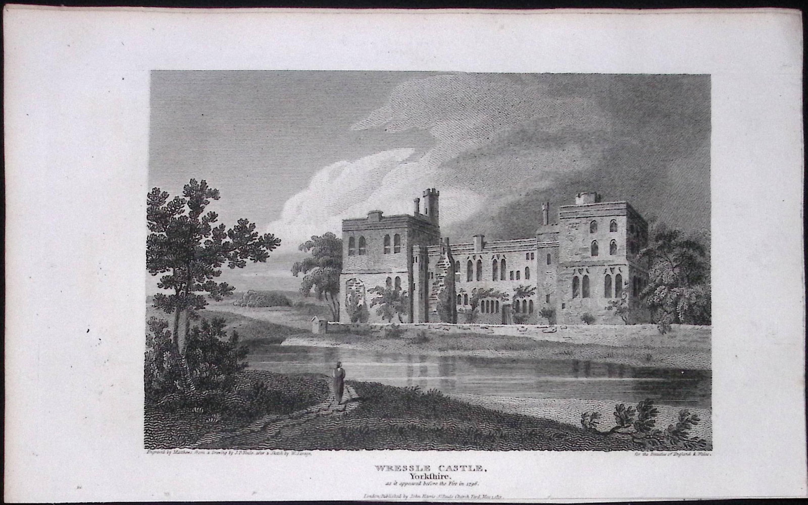 Wressle Castle Yorkshire Antique 213 Years-Old Steel-Engraving-25: Title: Wressle Castle Yorkshire Antique 213 Years-Old Steel-Engraving-25 Description: This Yorkshire Georgian Antique Print Was Removed from a First Edition of. The Beauties of England and Wales