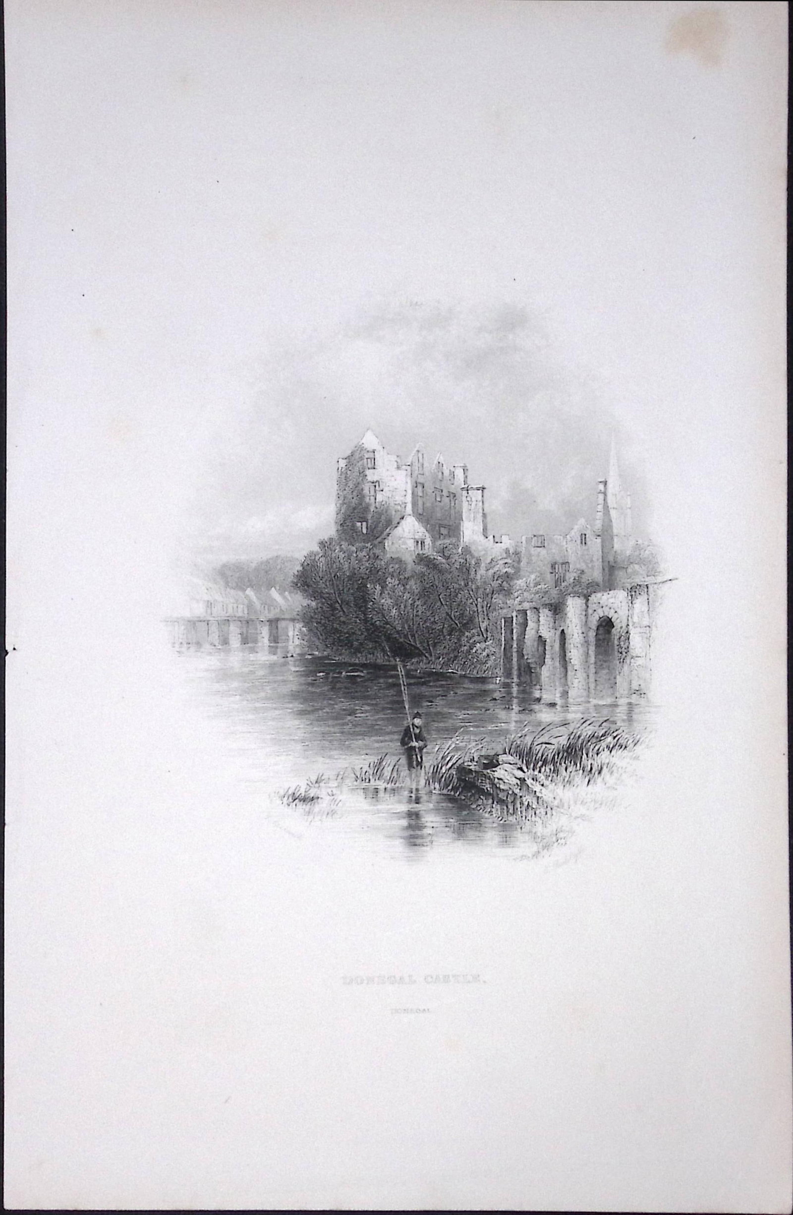 Ireland Donegal Castle Antique 183 Years-Old Steel-Engraving-52.: Title: Ireland Donegal Castle Antique 183 Years-Old Steel-Engraving-52. Description: Ireland Donegal Castle Antique 183 Years-Old Steel-Engraving-52. The Scenery and Antiquities of Ireland, Ill
