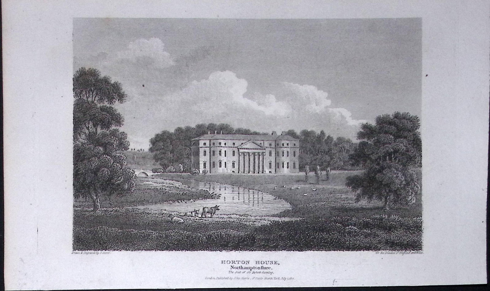 Horton House Northampton Antique 216 Years-Old Georgian Steel-Engraving-464 (1 of 2)