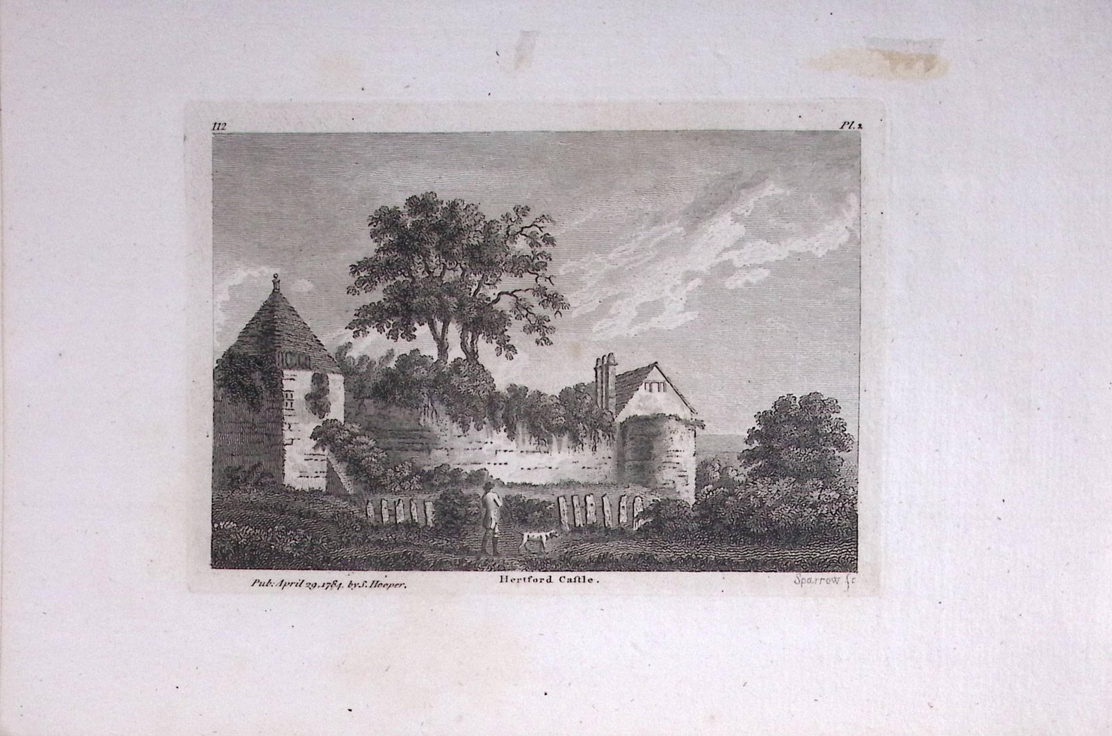 Hereford Castle Francis Grose Rare 240 Years-Old Copper Engraving-23: Title: Hereford Castle Francis Grose Rare 240 Years-Old Copper Engraving-23 Description: This Antique Book Plates Was Removed from an 8 Volume Edition. Francis Grose's Antiquities of England and