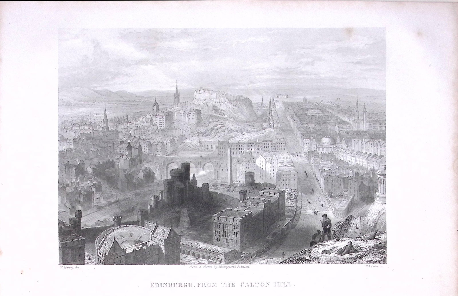View of Edinburgh From Carlton Hill Antique 175-Year-Old Engraved Print-7-TR: Title: View of Edinburgh From Carlton Hill Antique 175-Year-Old Engraved Print-7-TR Description: The Land We Live In: Pictorial Sketch Book of British Islands. 1850 This Engraved Print Has Been